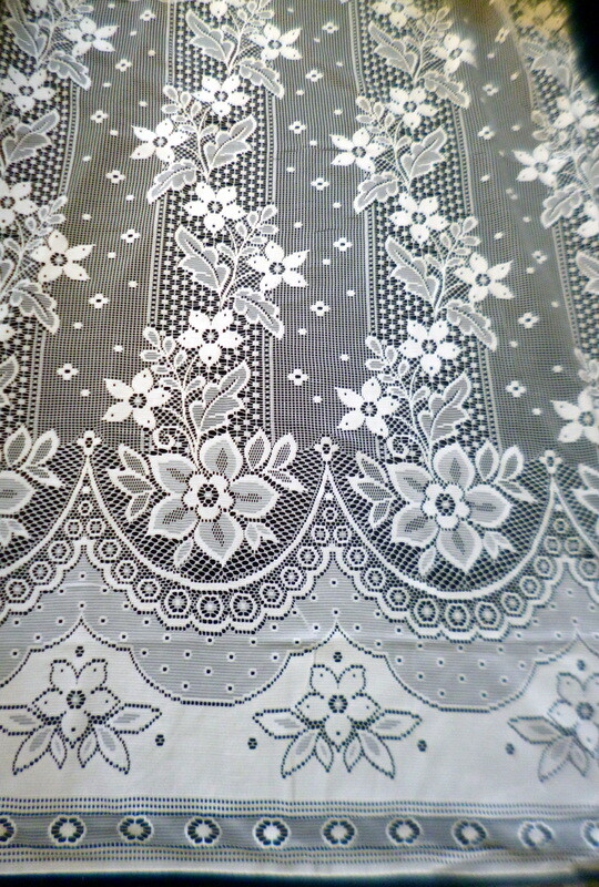 New European Sheer Lace Curtain Fabric 104″ Long Adjustable Fabric Width By Yard