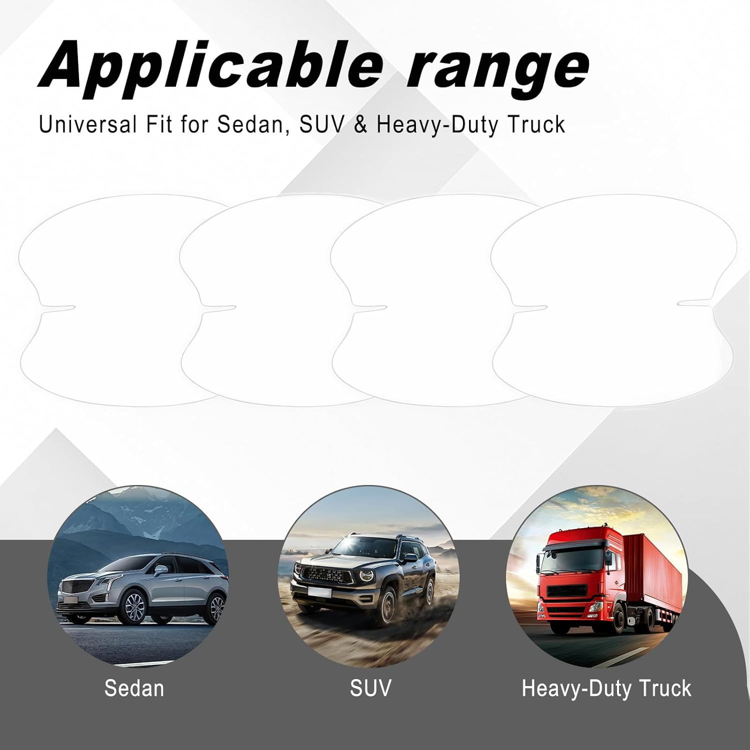 10 PCS Car Door Handle Scratch Protector, Transparent Film Invisible Door Handle