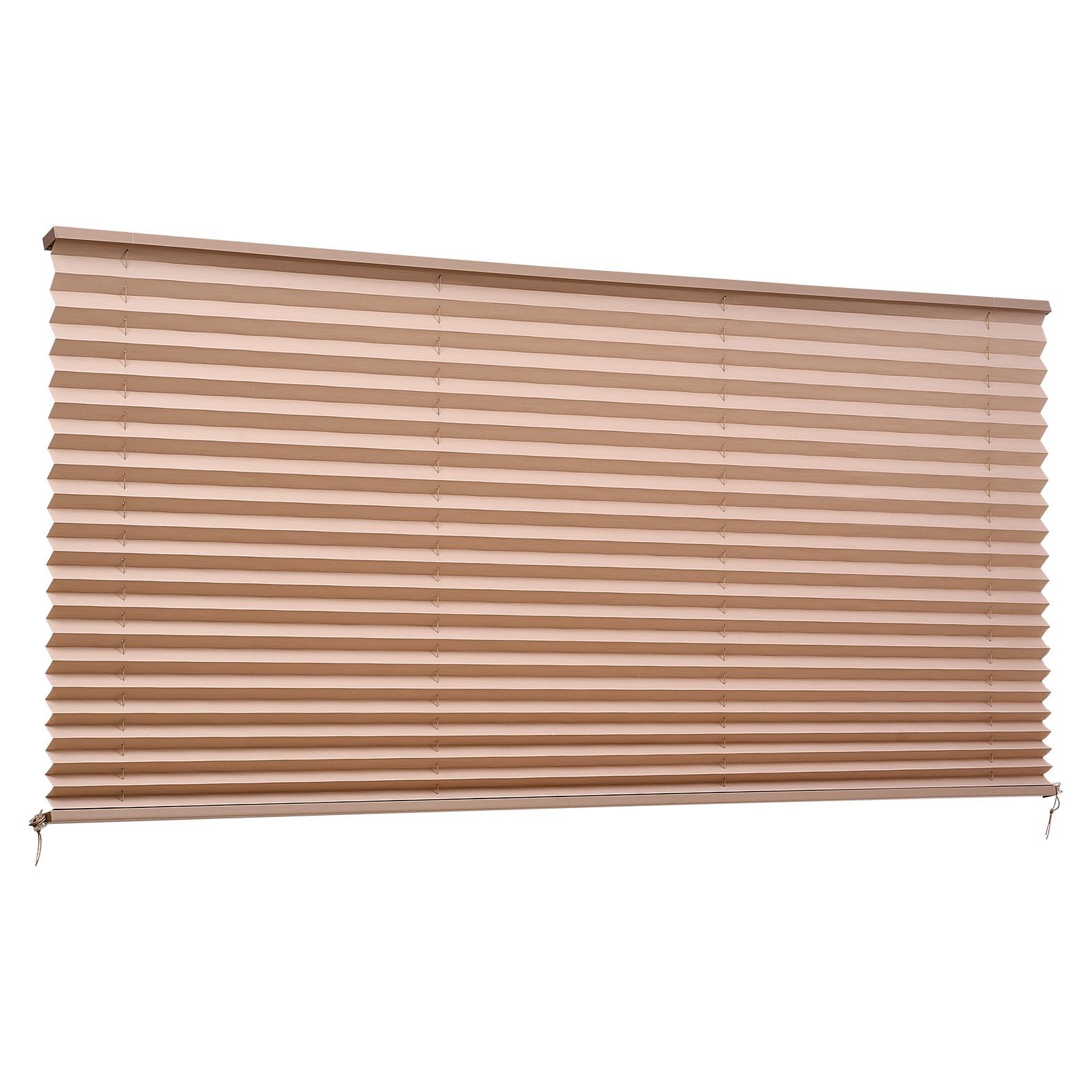 Cappuccino RV Blinds 62x32in Pleated, Blocks Sunlight Privacy