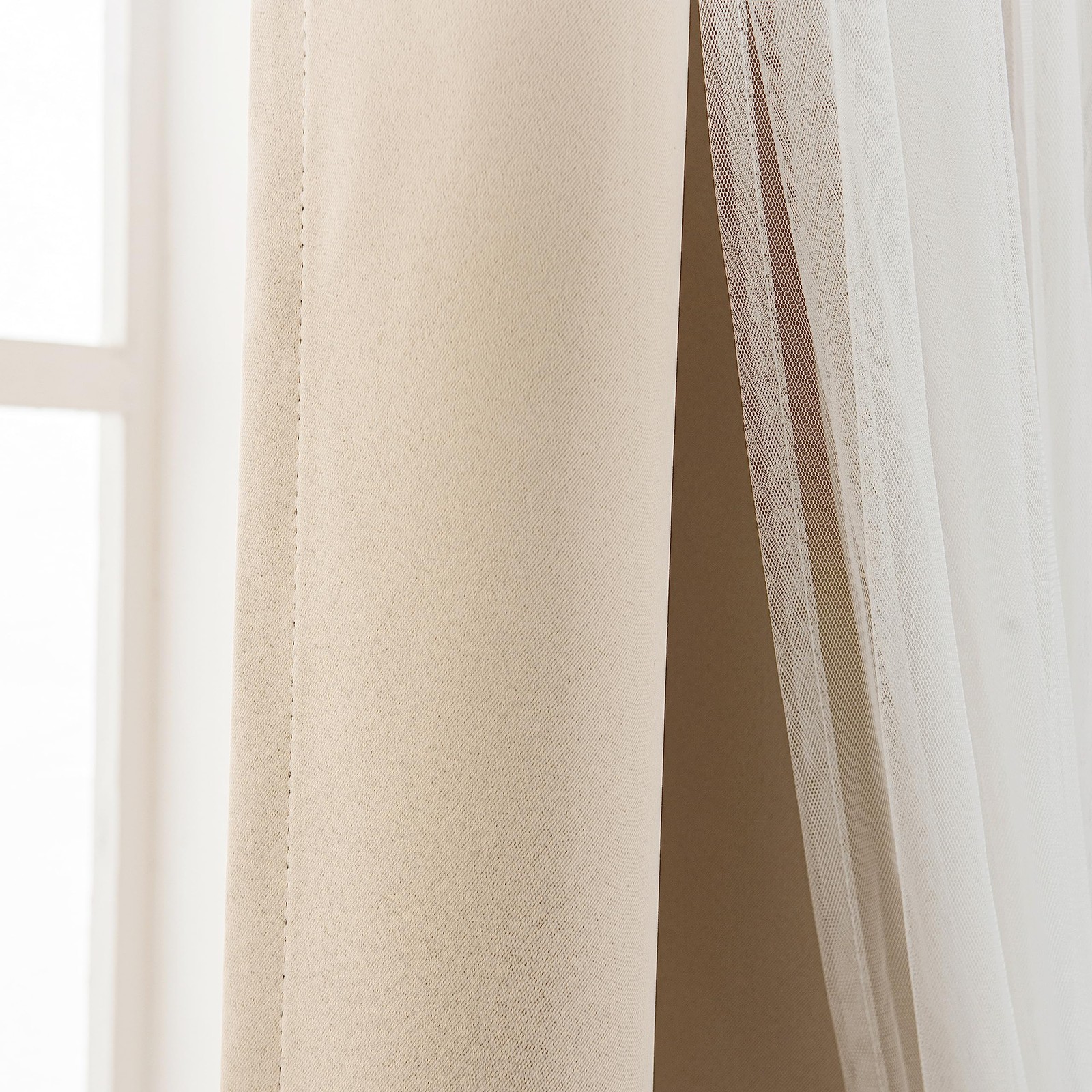 Inlinas 52 X 96 Inches Beige Blackout Curtains – Tab And Rod Pocket