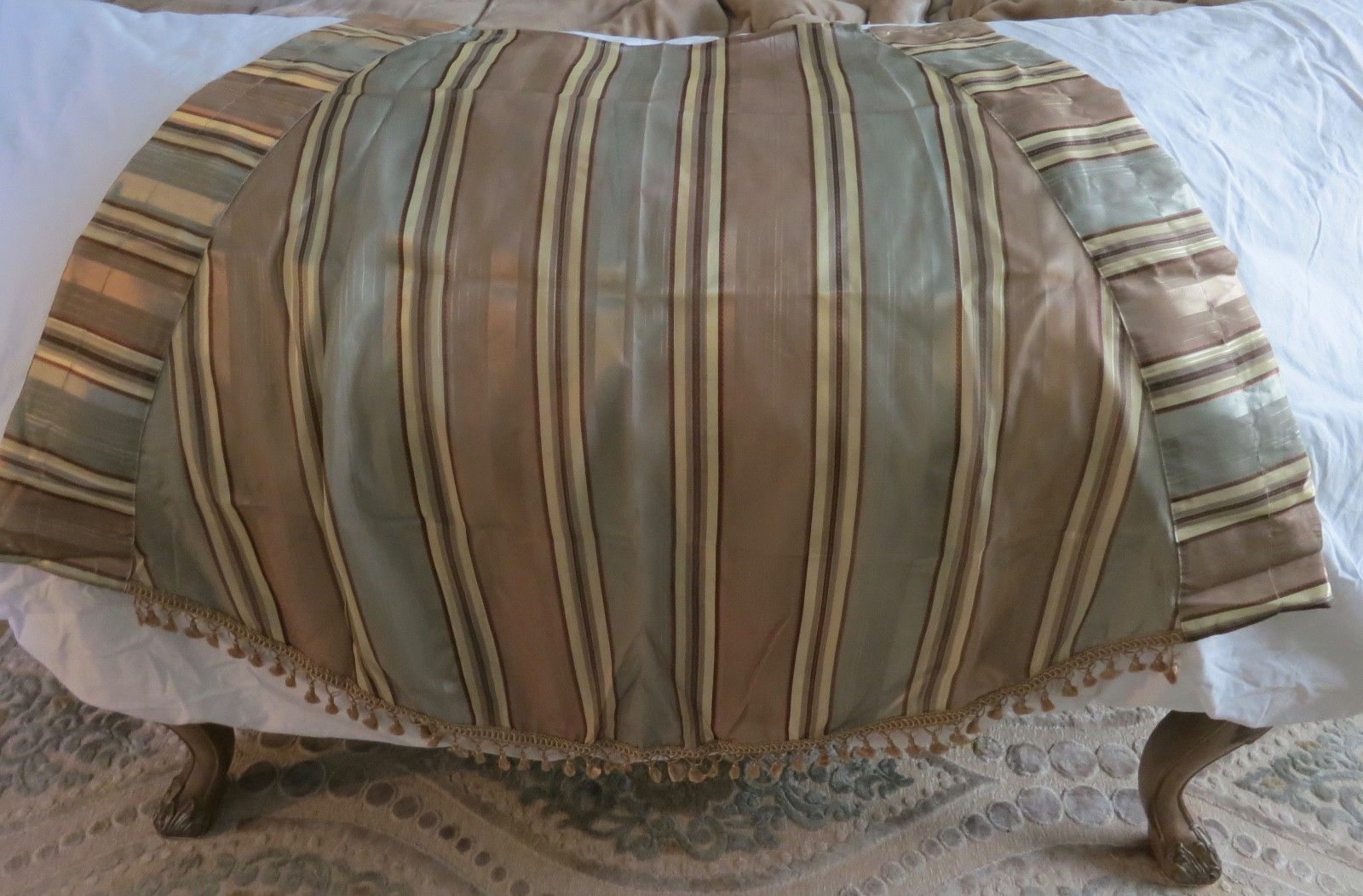Chris Madden Window Treatment Luxurious Tassels/Beaded Swag Waterfall Valance