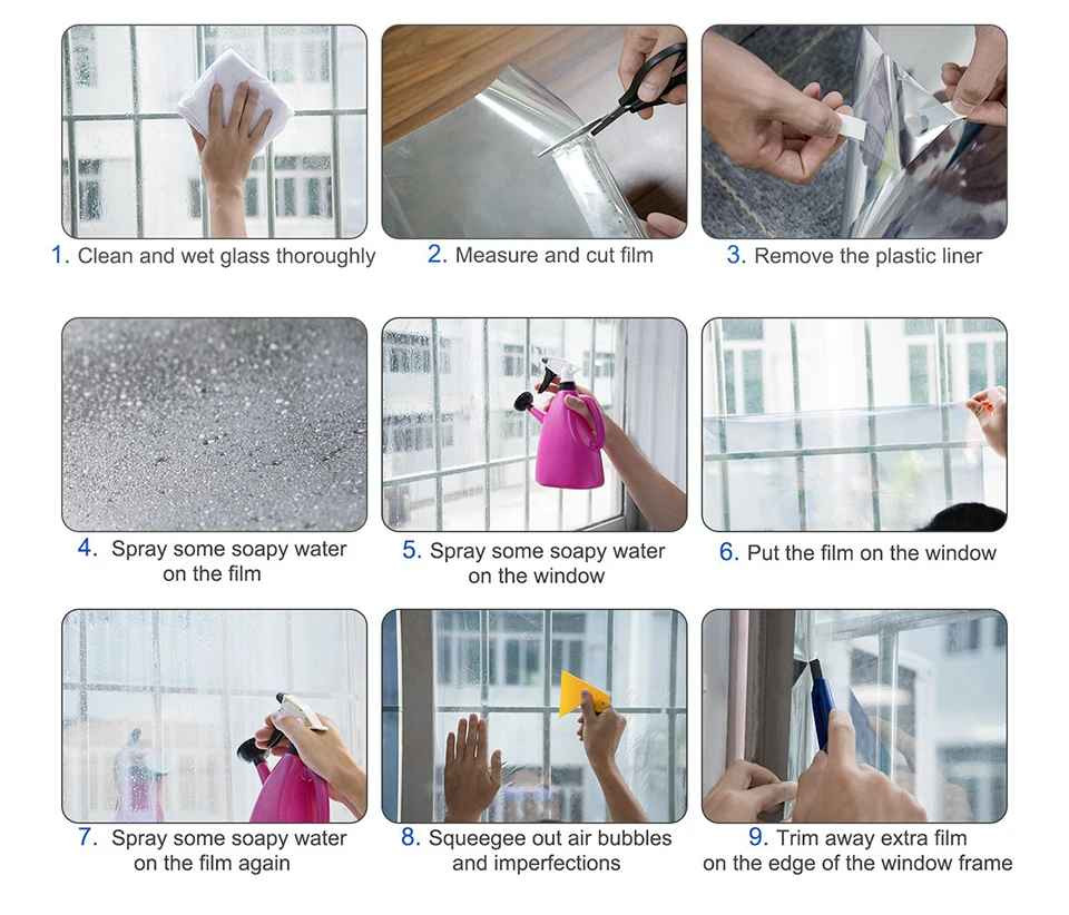 One Way Window Privacy Film Mirror Tint UV Heat Control Static Cling
