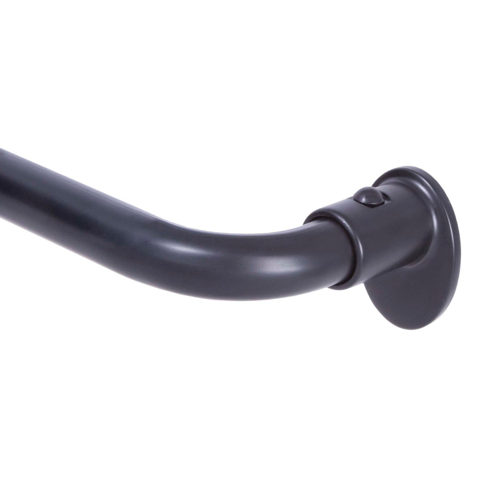 Black 5/8 Inch 2848 In Adjustable Wrap Around Room Darkening Curtain Rod Set