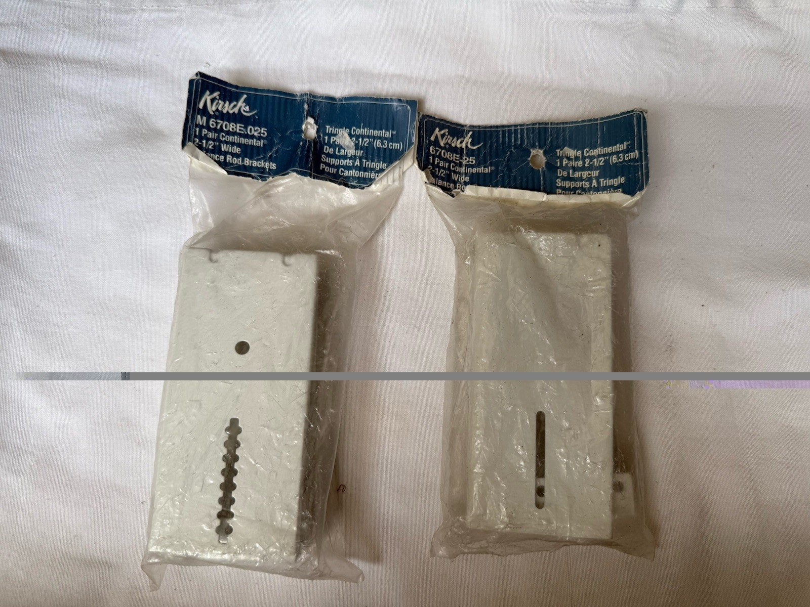 New Kirsch 2 1/2″ Continental Mounting brackets Support VALANCE Rod 2 sets!