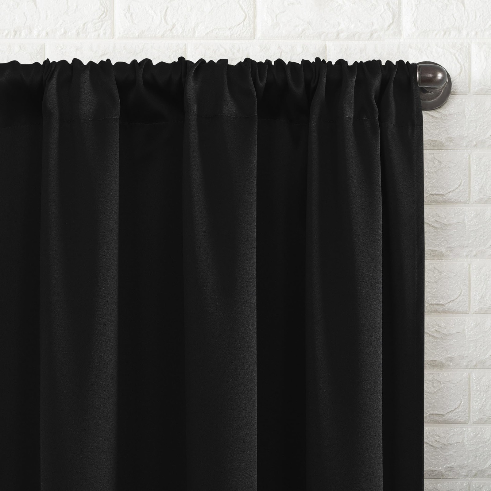 100% Blackout Rod Pocket Curtain Panel, 40″x84″, Black Theater Grade