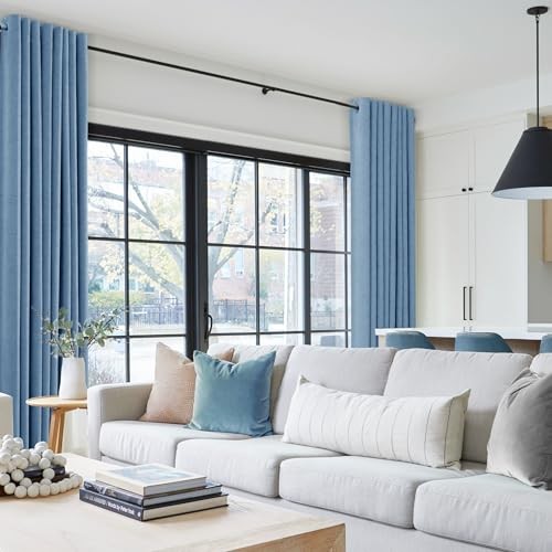 Blackout Curtains 96 inch Long for Bedroom Grommet 52″W x 96″L (Pack of 2) Blue