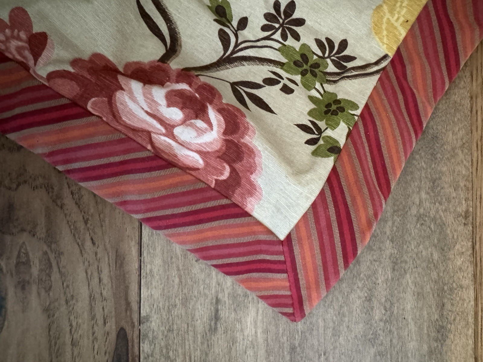 Custom Floral Pinch Pleat Drapery Panels 72×96 Lined Interlined Estate Quality