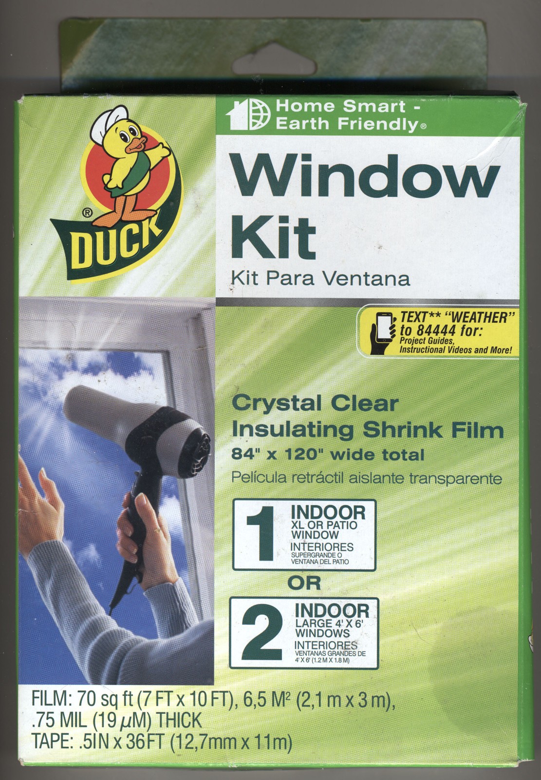 Duck Brand Shrink Film Window Insulation Kit – Indoor – 84 inch x 120 inch – NEW