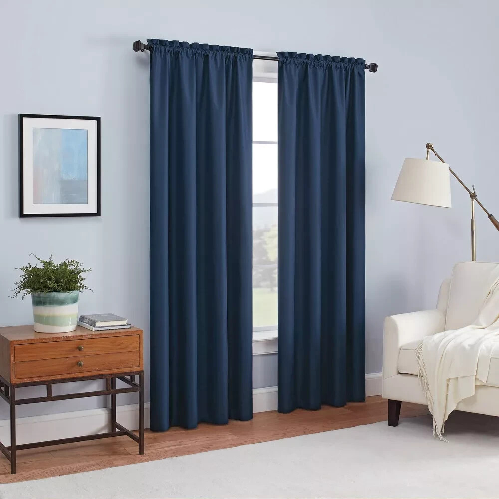 ⚡1pc 42″x63″ Blackout Braxton Thermaback Window Curtain Panel NavyBlue – Eclipse