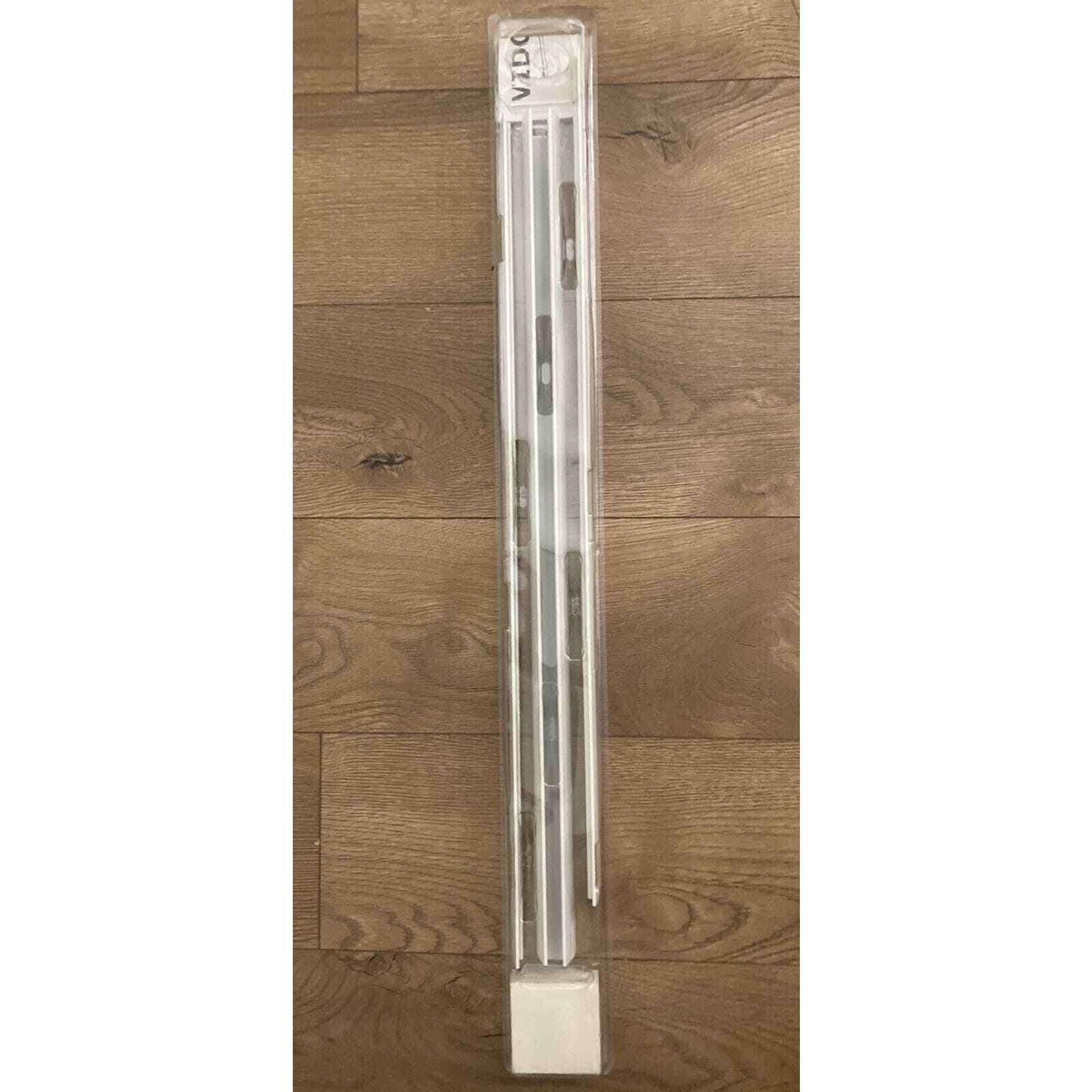 Set Of 3 Panel Curtain Holders TOP and BOTTOM Ikea VIDGA White 23.5″ 802.991.57