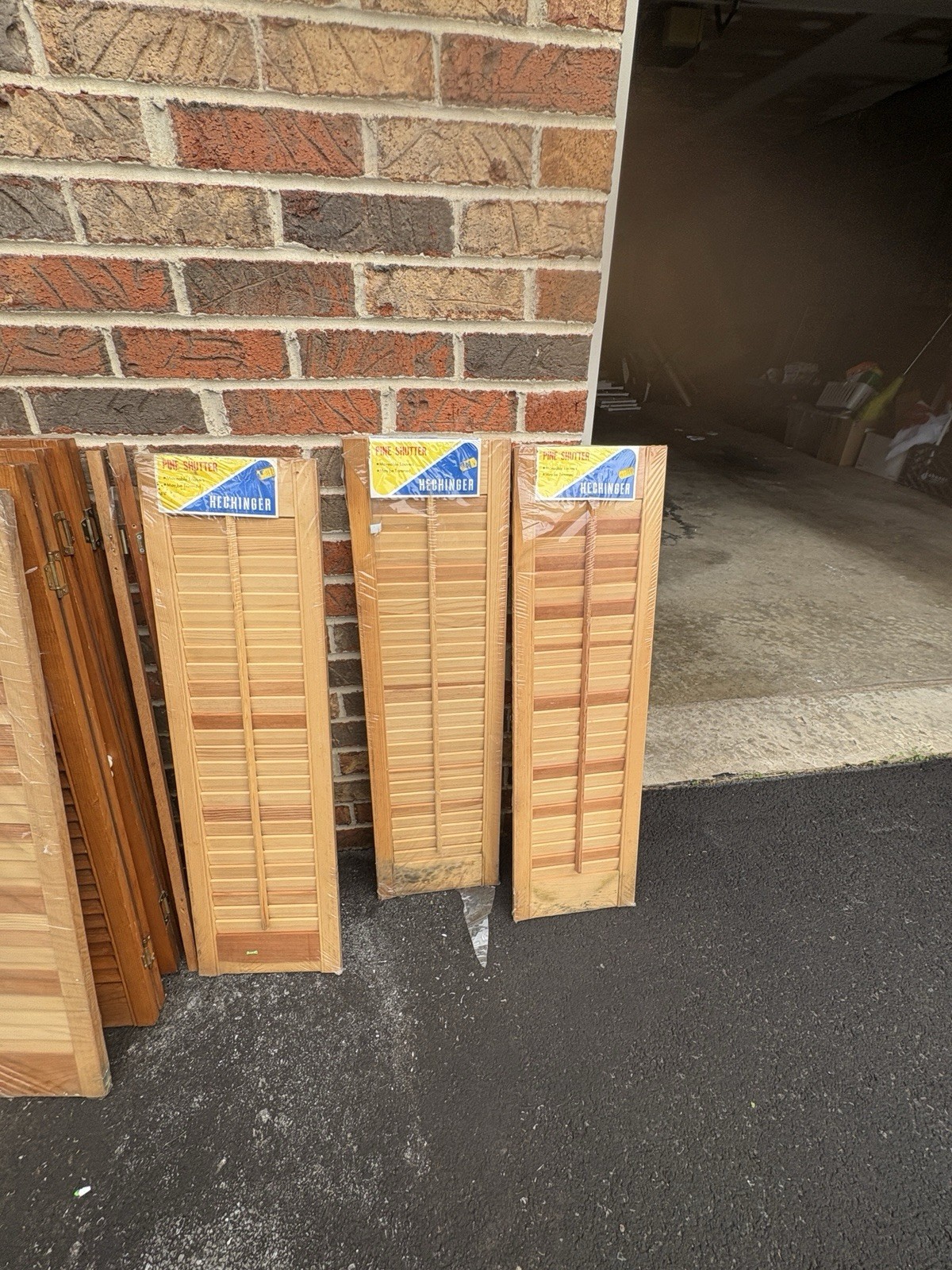 Vintage Pine Shutters Hechinger Unfinished NOS 9” X 32” Made In USA Set Of 3