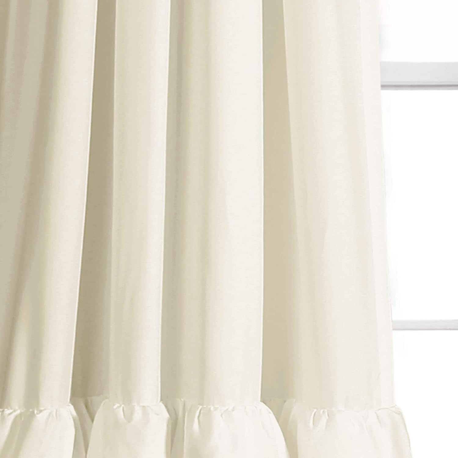 Allison Ruffle Light Filtering Window Curtain Panels Pair 40″ W X 84″ L White –