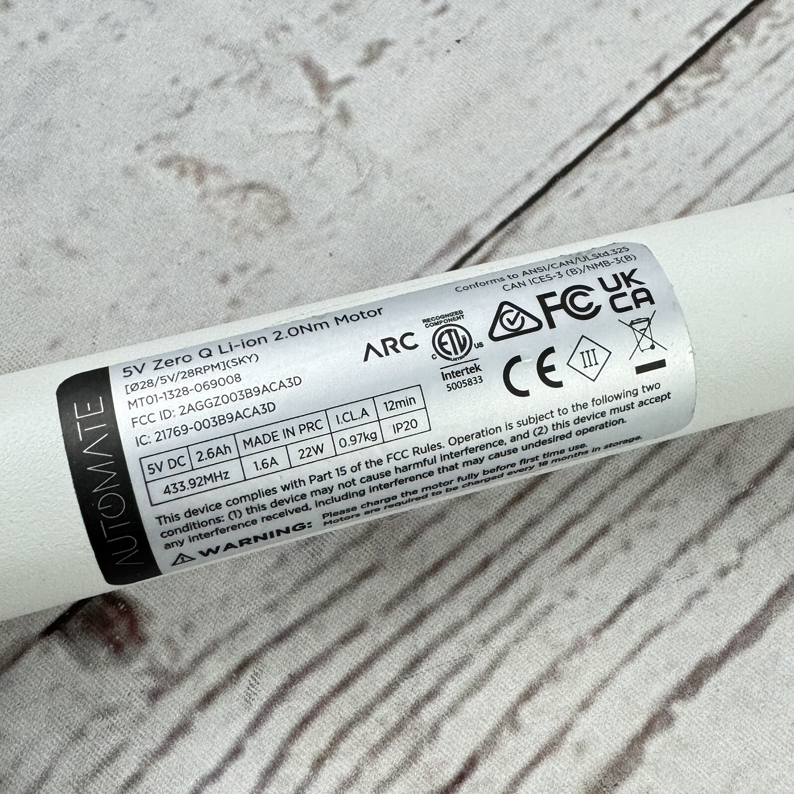 RollEase Automate Shade ARC Motor Skyline 28mm MT01-1328-069008 Li-ion 2024