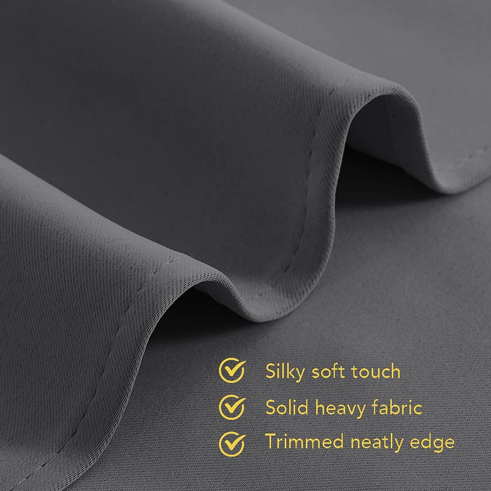 NICETOWN Grey Kitchen Blackout Short Curtain 42″W x 45″L (Pack of 2),