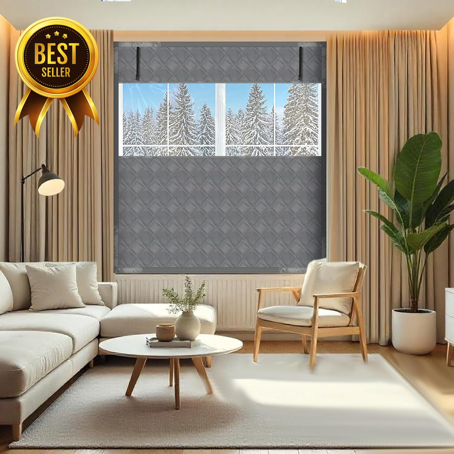 75x79in Thermal Window Insulation Kit Reusable Winter Cover Waterproof
