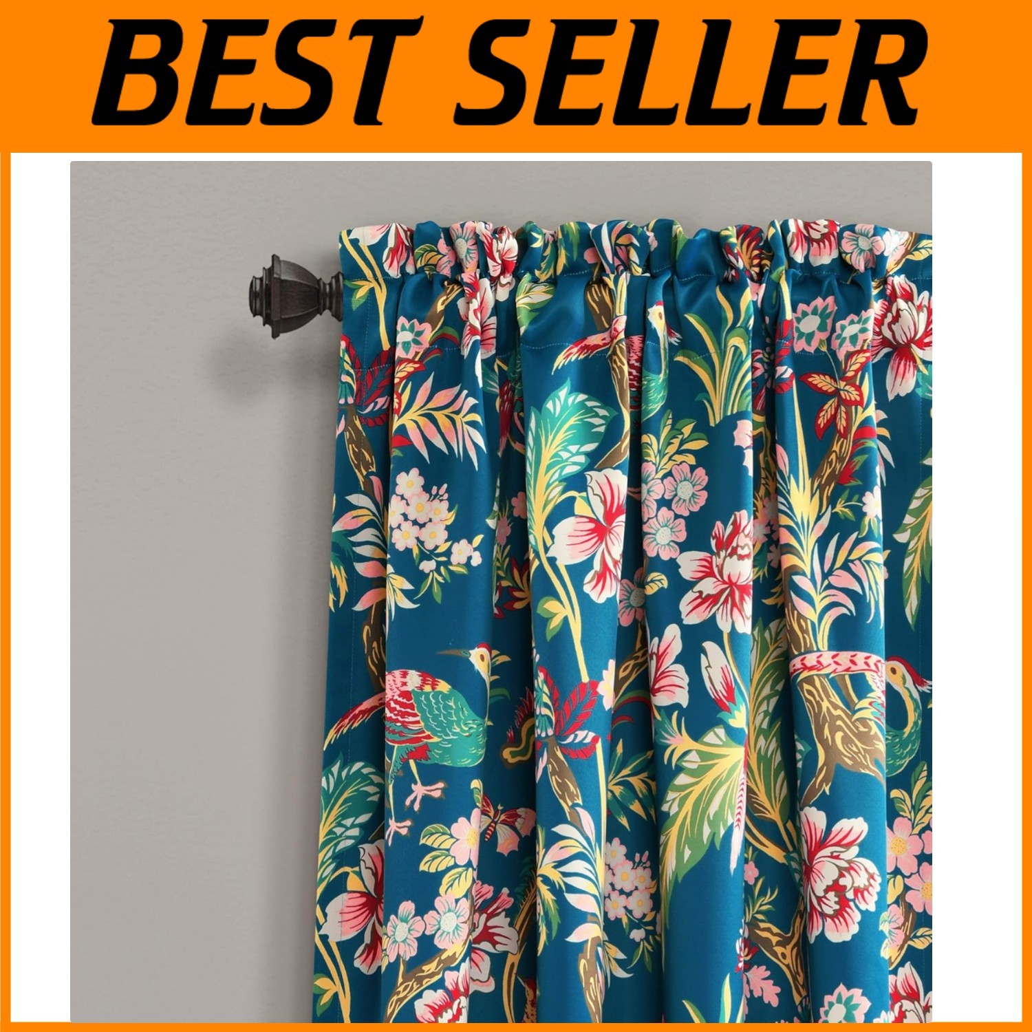 Light Filtering Nature Drapes 52×108 – Navy & Multi