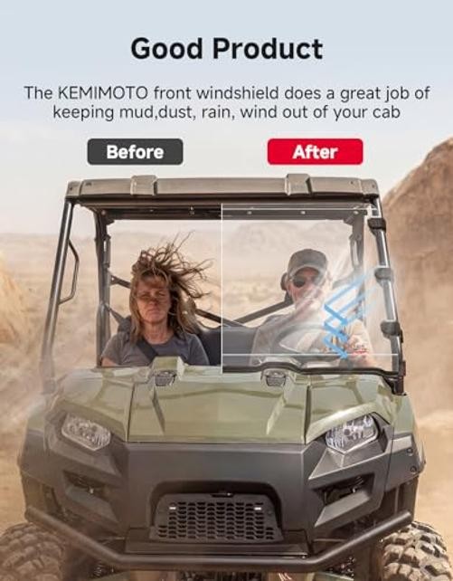 UV-Resistant Front Windshield Compatible With Polaris Ranger 800 XP/ 800 XP