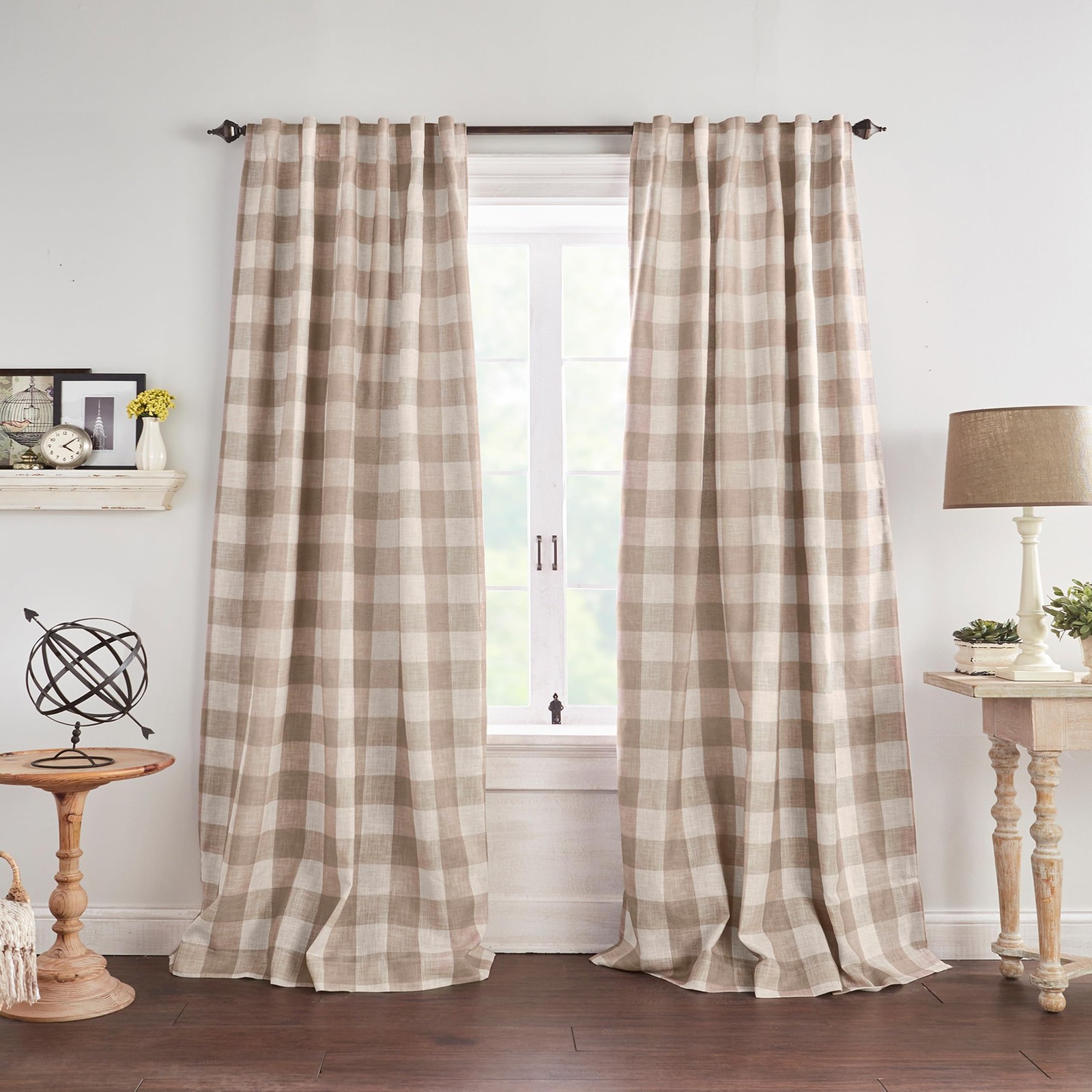 Home Fashions Farmhouse Living Grainger Buffalo-Check Blackout Window Curtain…