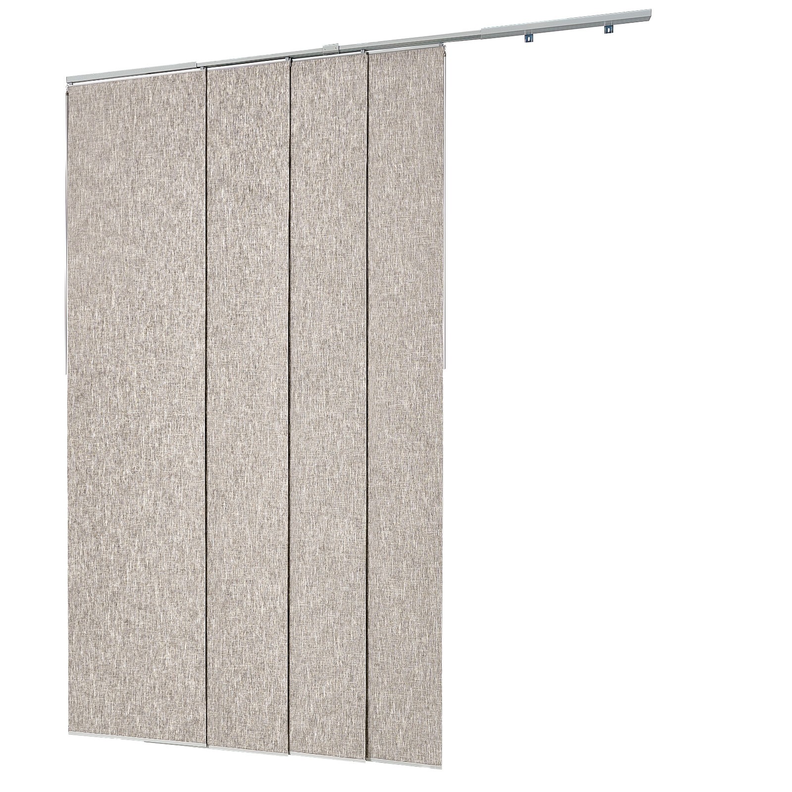 Panel Track Blinds Extendable Track from 45.8 in to 86 in W Trimmable Brown