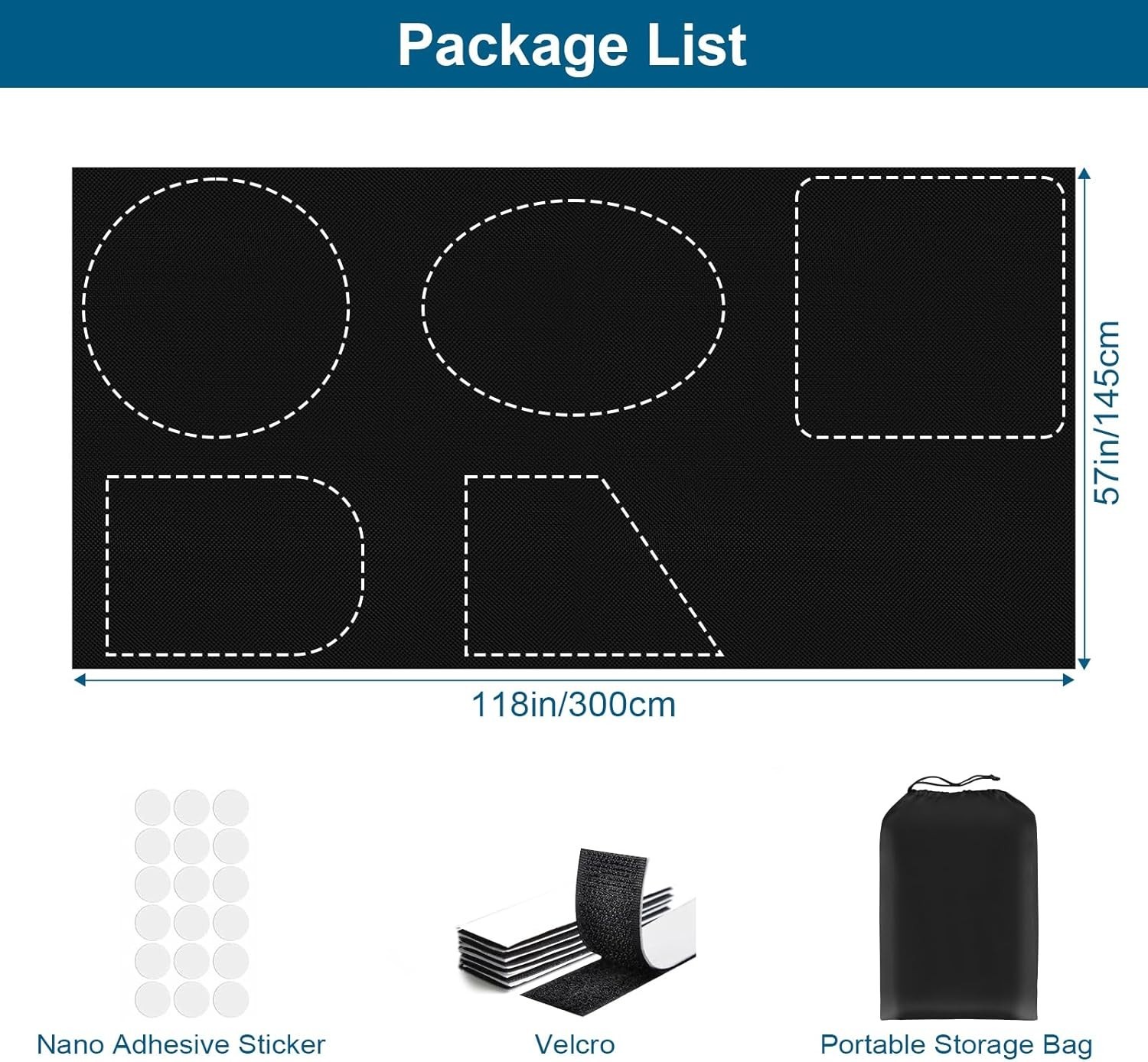 Customizable Blackout Curtains for Travel – No Drill & Portable, 118″ x 57″