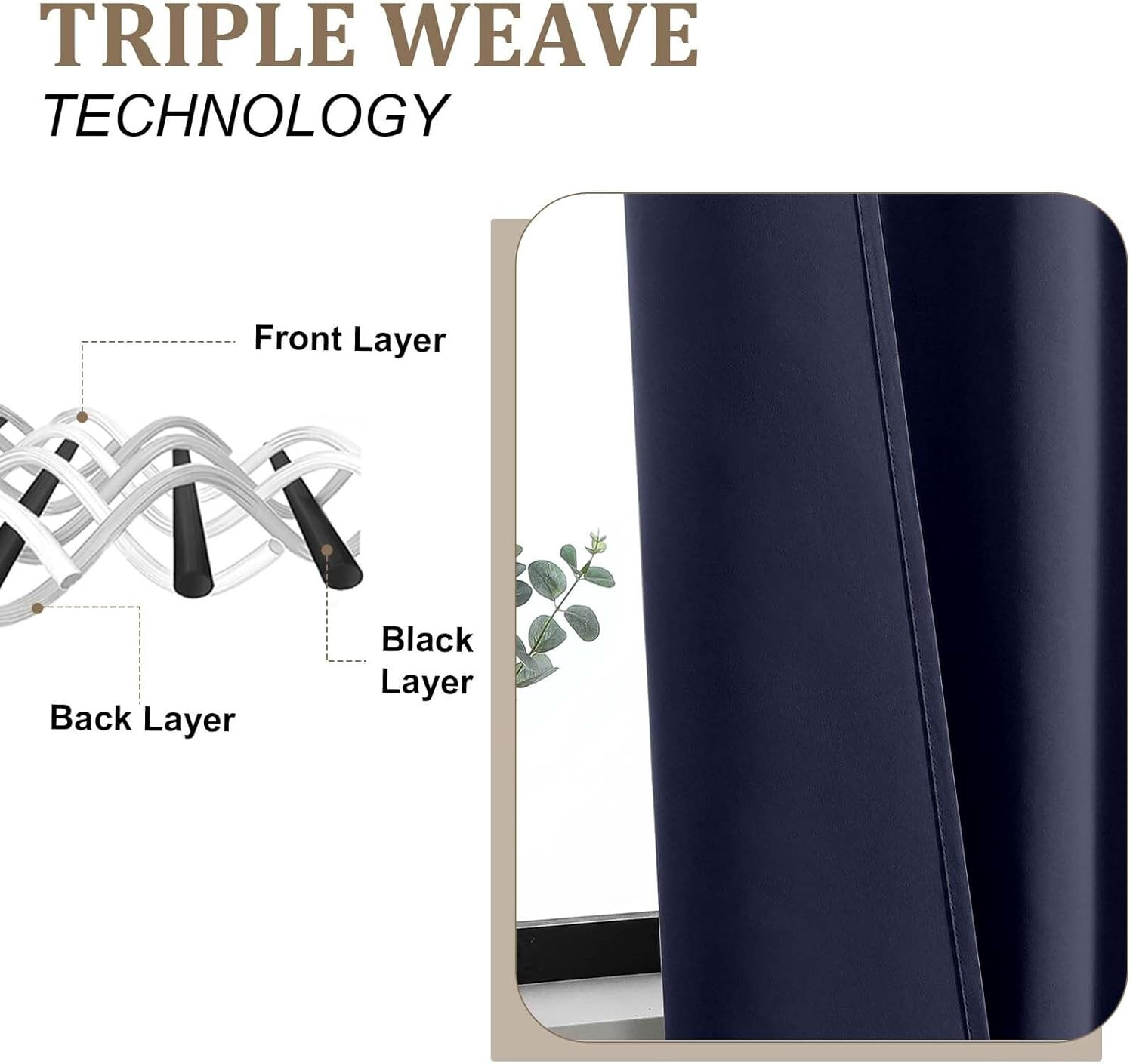 Kitchen Curtains 36″ Long for SMALL Window Short Drapes Navy BLUE 40 X 36 In