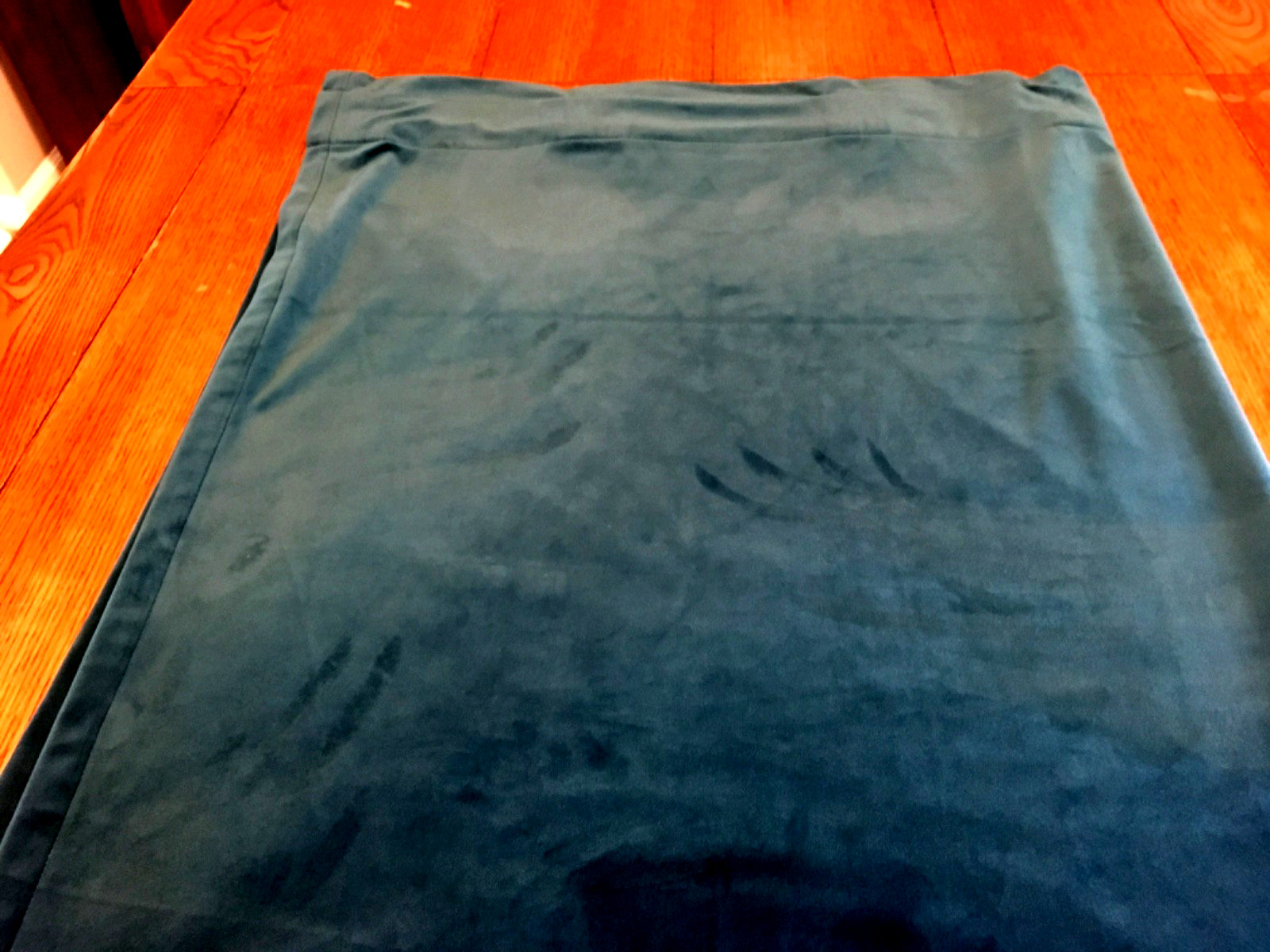 Faux Velvet Green Drape Panel 52 wide by 110 long Moody Style