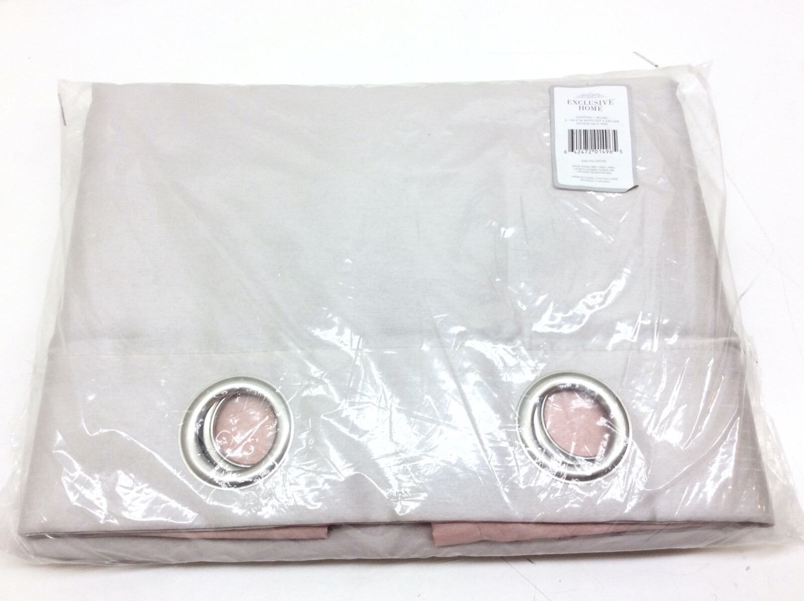 Exclusive Home Curtains Chateau Blush Striped Faux Silk Grommet 2 Panel 54 x 96