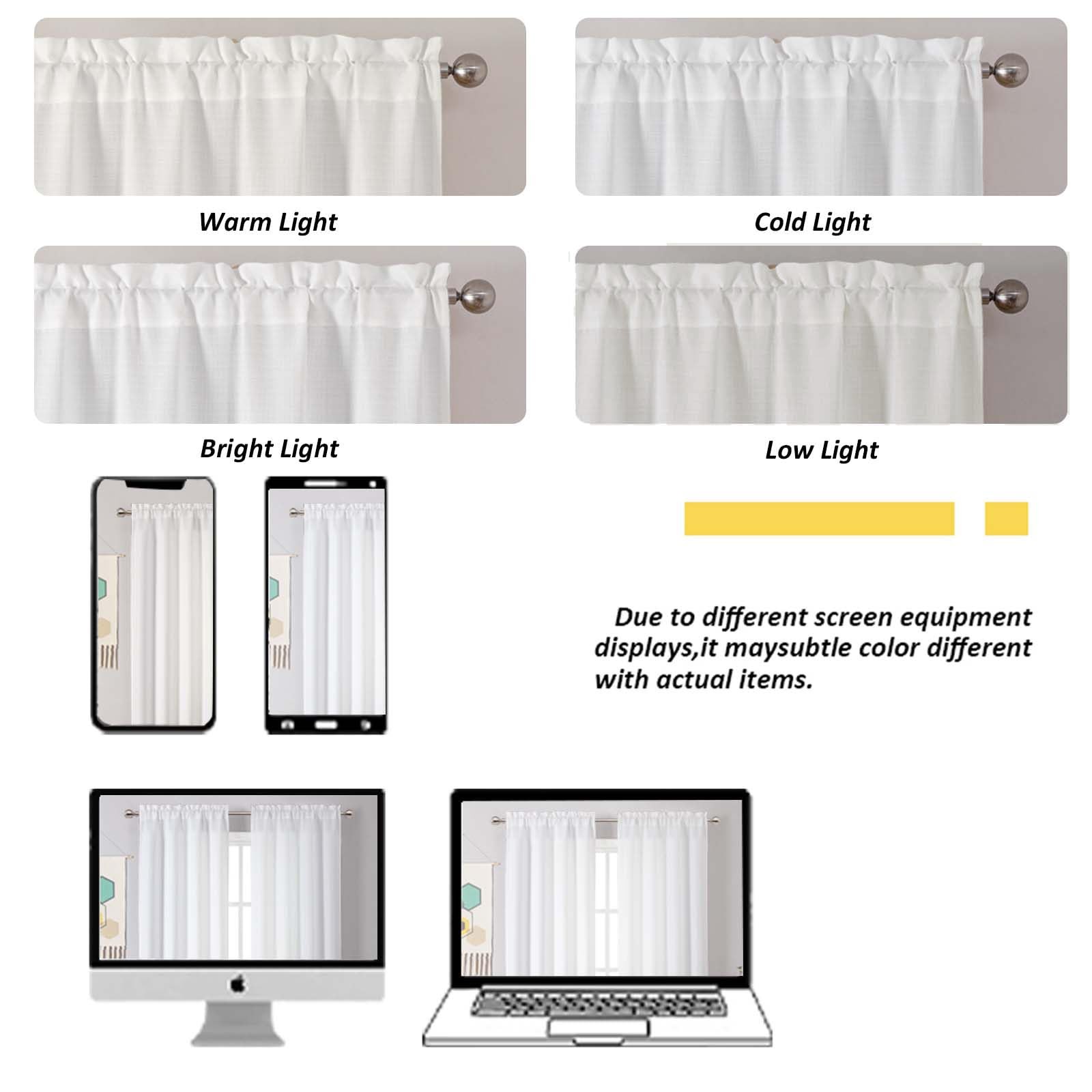 Chyhomenyc White Curtains 45 Inch Length 2 30″W x 45″L (Pack of 2),