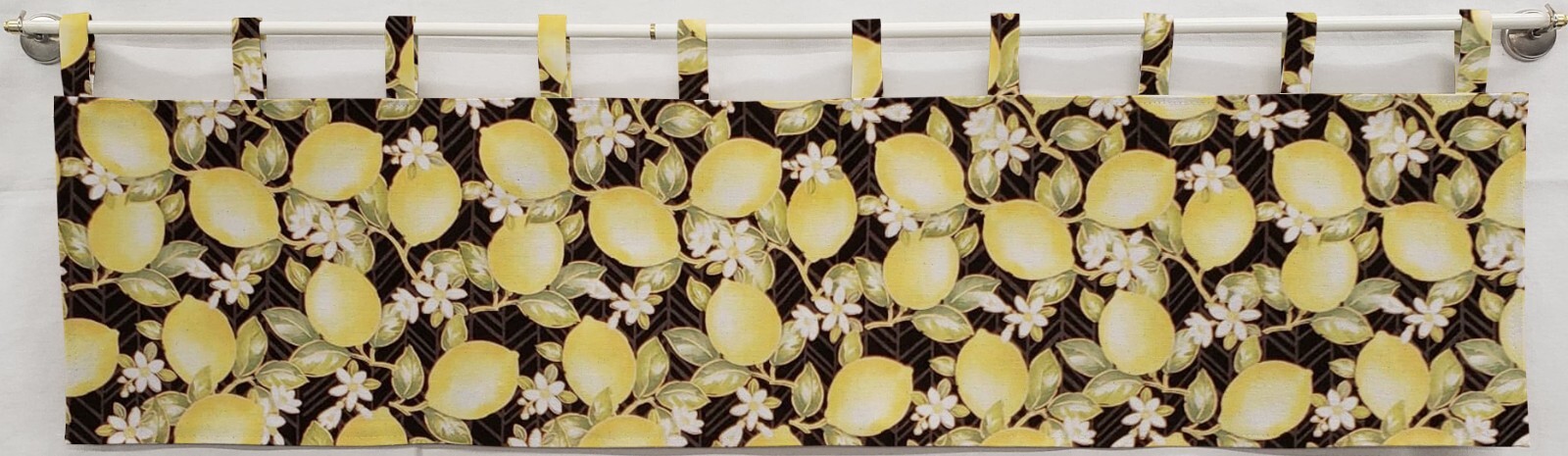 Lemon Blossoms Tab Top Valances or Curtains