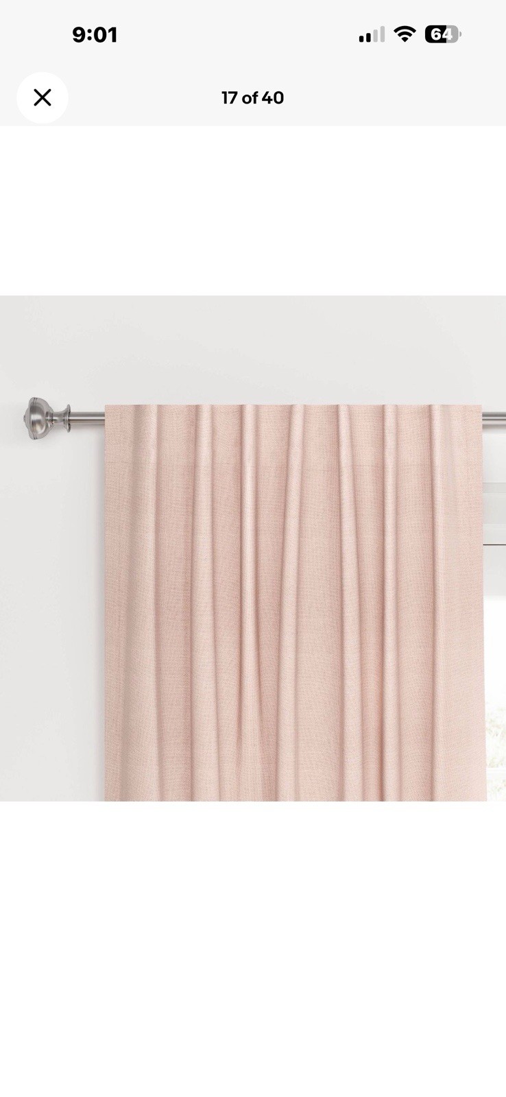 6 Threshold Blackout Curtain Panels 95” x 50” Blush Pink Voile Overlay