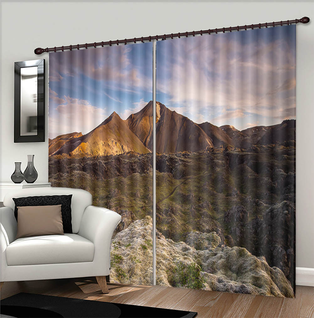 Many Small Soil Slopes 3D Curtains Blockout Photo Printing Curtains Drape Fabric