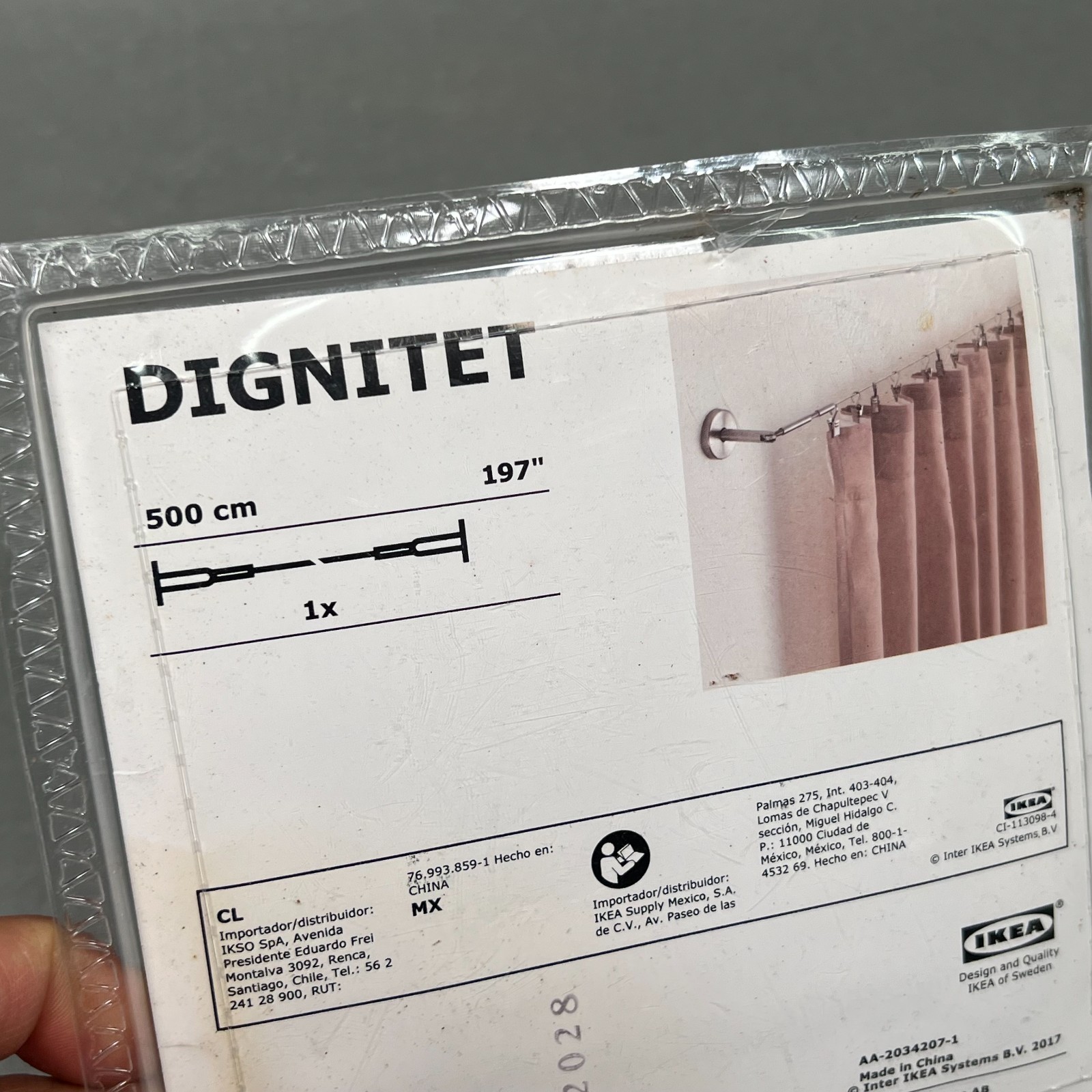 Ikea Dignitet Curtain Wire Rod Set Stainless Steel 600.752.95 Sealed 5m/197″ New