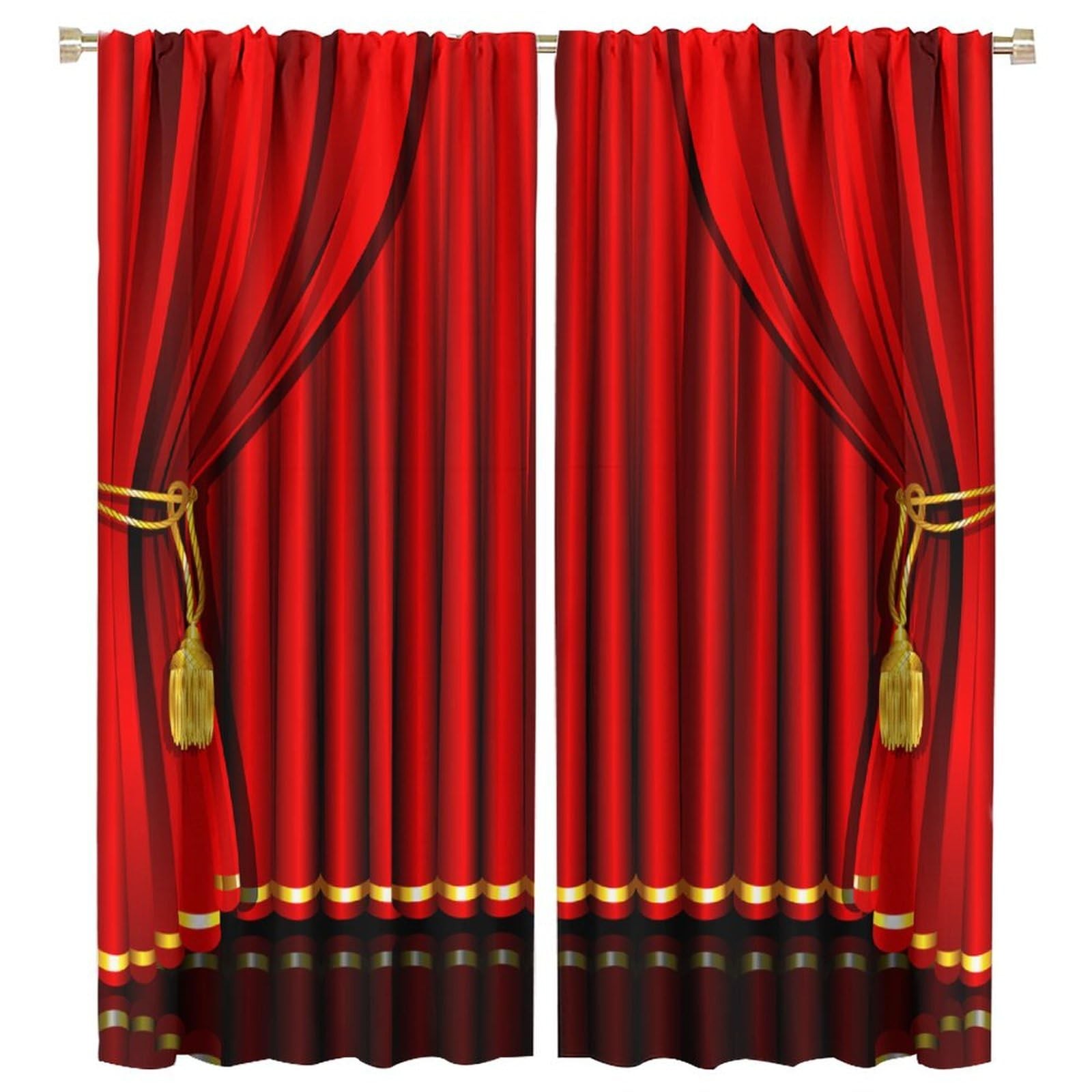 SHElifestyle Theater Curtains, Show Stage 20″W x 44″L (Pack of 2), Movie-7