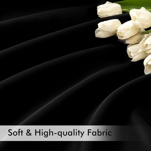 2 Panels Back Tabout Curtains 96 Inch Long for 52″W x 96″L (Pack of 2) Black