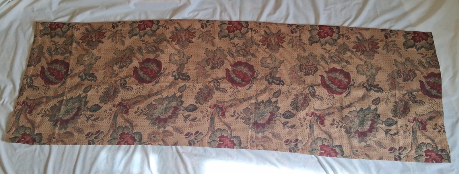 Jacobean Tapestry Brown/Beige/Gold/Red/Green Design Valance 63″ x 20″ Unlined