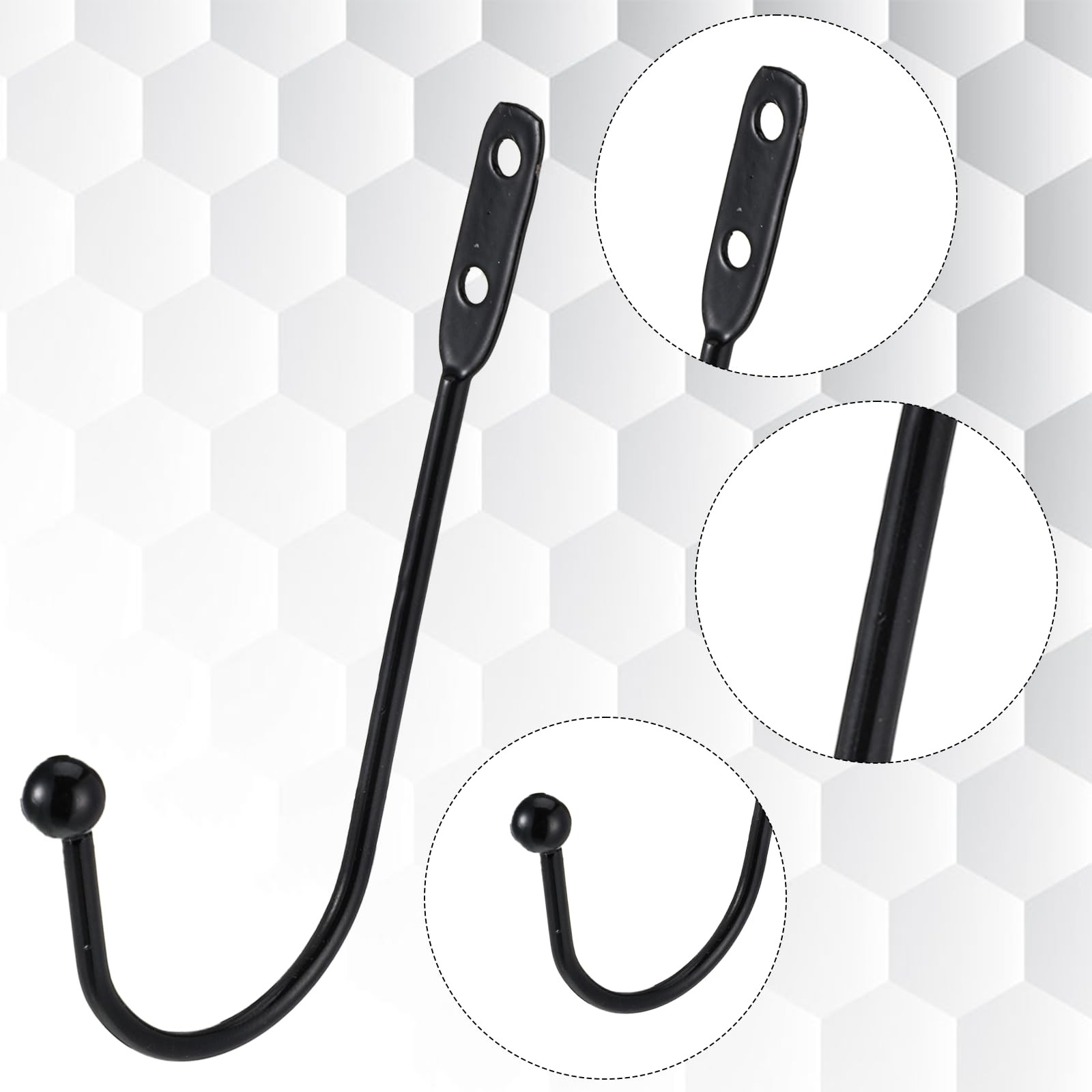 8Pcs Black Curtain Tie Backs Wall Mounted Heavy Duty Drapery Holdbacks