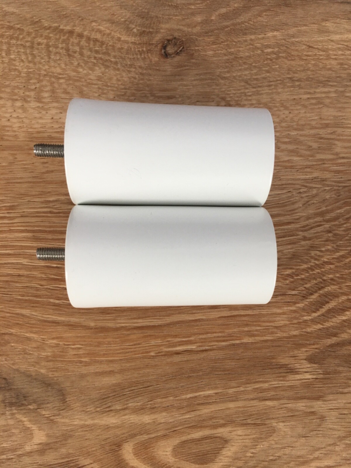 2 Piece 2.5 Inch Long 1.25 Diameter Curtain Rod Finals White Color