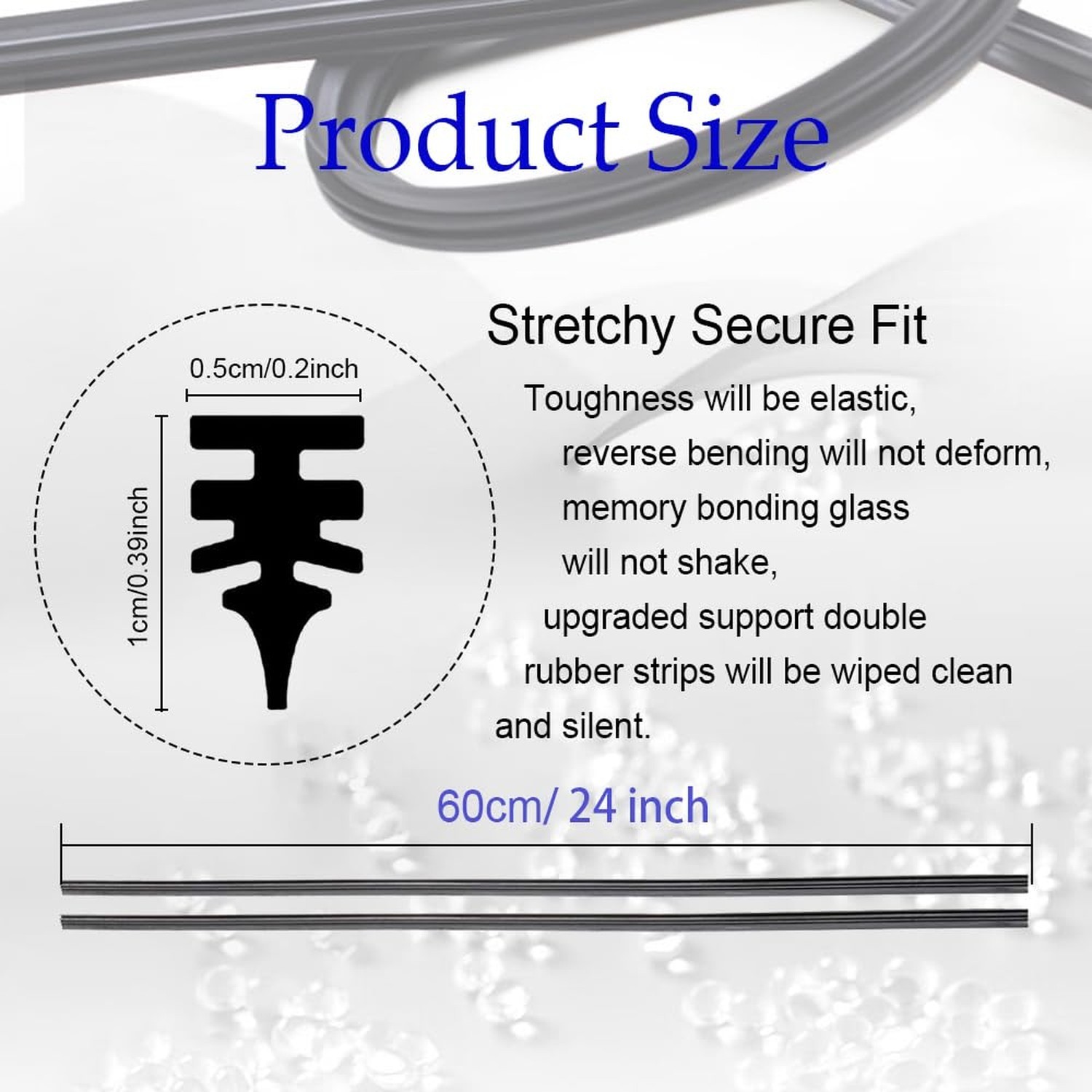 4PCS Wiper Blade Refill, 24 inch DIY Adjustable Universal Replacement Wiper B…