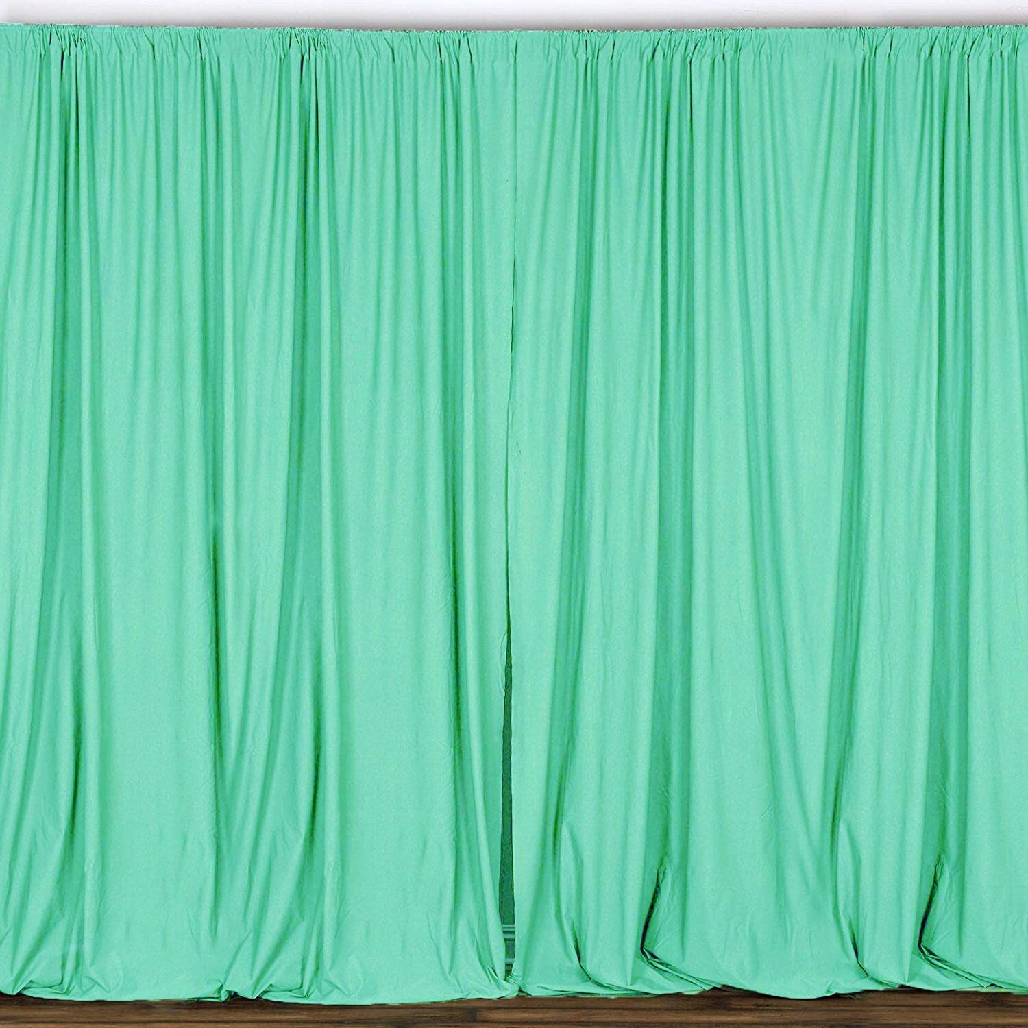 2 pcs 10 feet x 10 feet Polyester Backdrop Drape Curtains Panels – TIFF GREEN