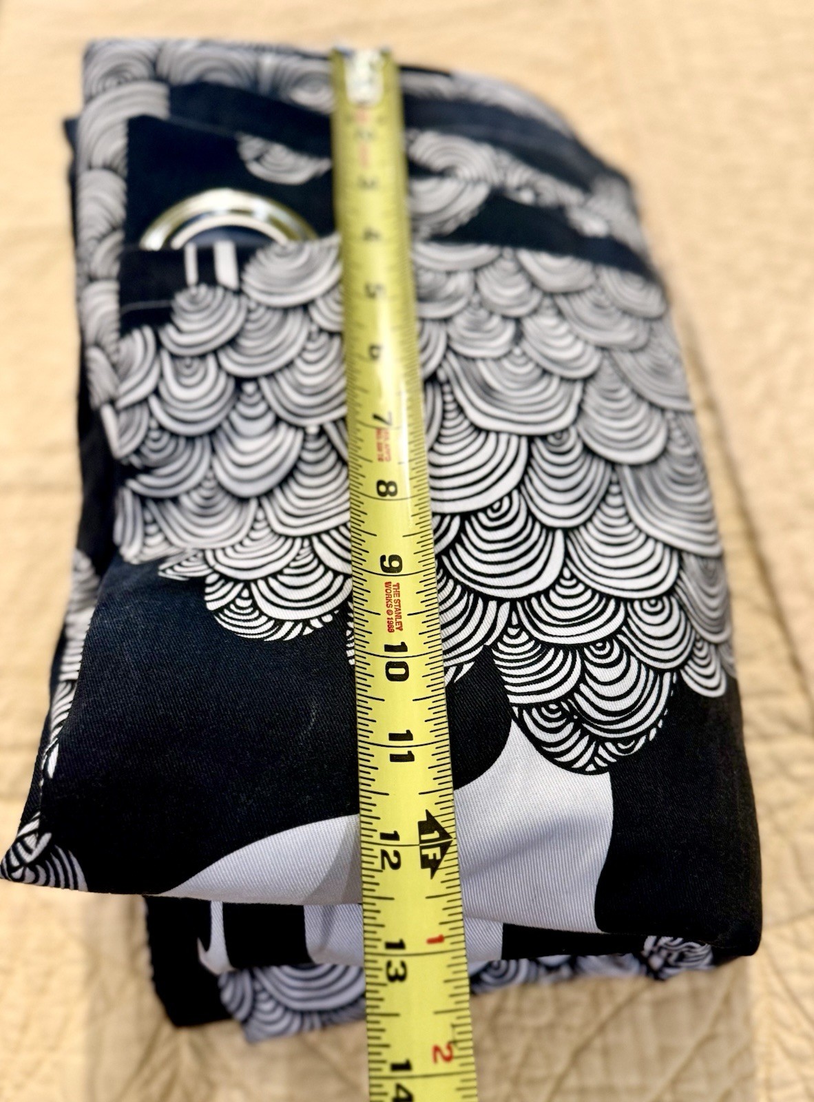 SET / 2 IKEA Kajsamia CURTAINS Drapes BLACK /WHITE Tribal TREE GROMMETS EUC