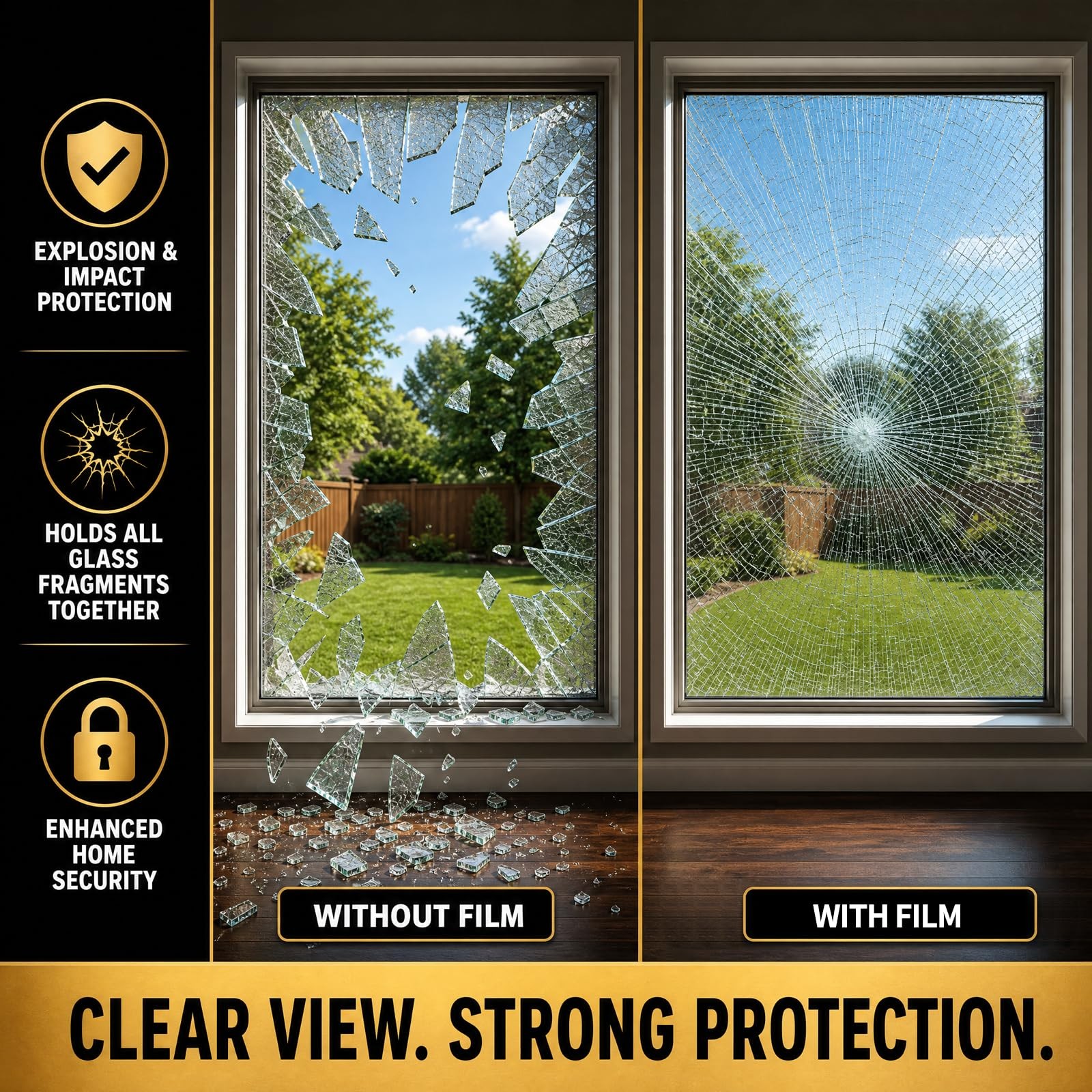 FILMGOO One Way Window Privacy Film, 17.5 Inch x 7.8 Feet, Black Silver