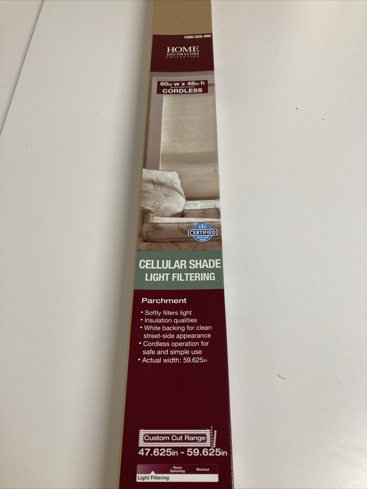 New HDC Cellular Shade Light Filtering Cordless 60 in x 48 in H Parchment