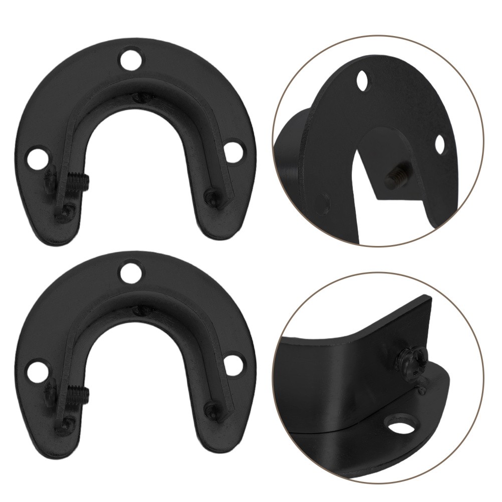 2 Pcs Wardrobe Tube Support Shaped Rod Bracket Closet Holders Stainless Steel