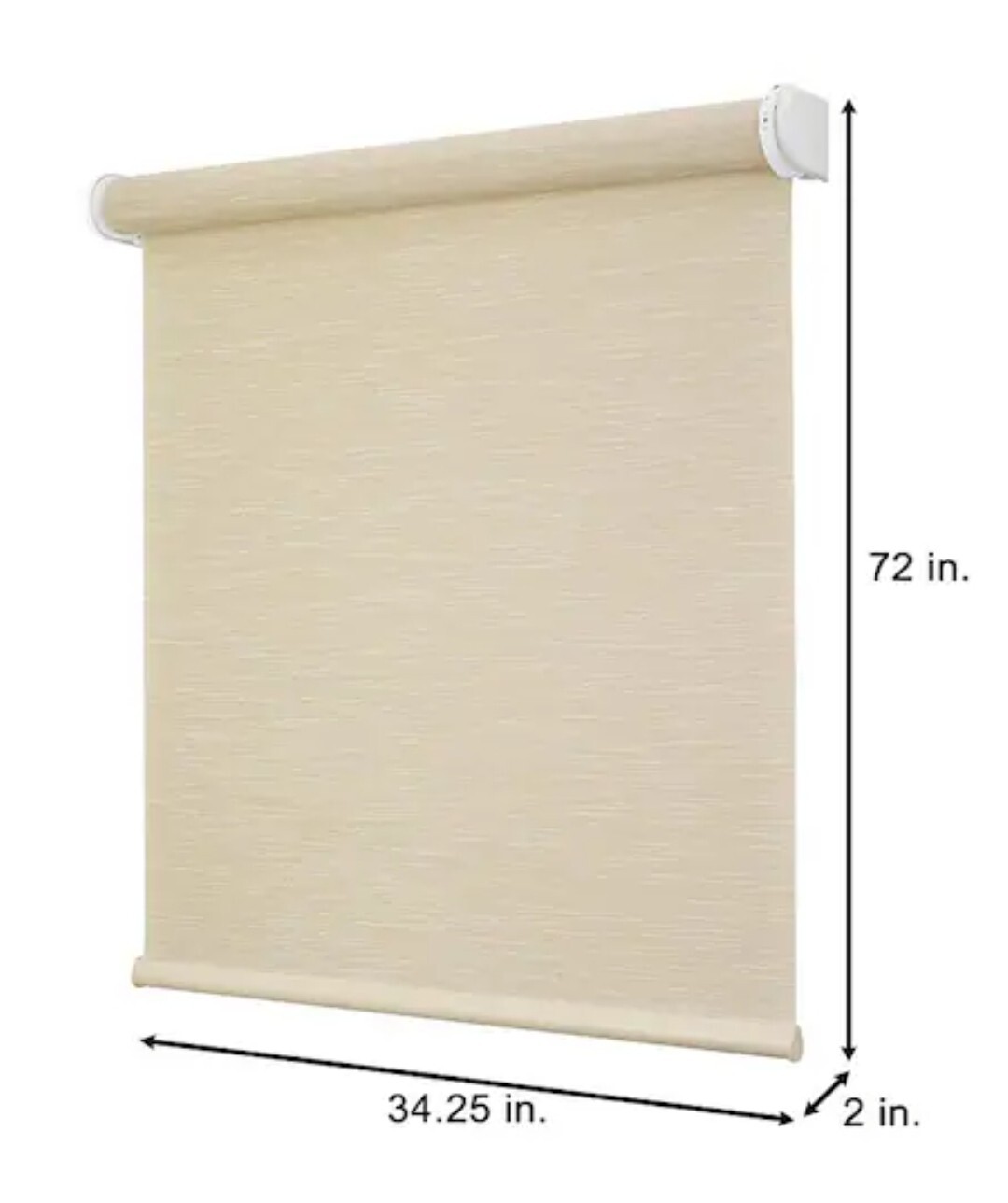 Home Decorators Smart Roller Shade 34.25″ x 72″ Powered by Hubspace Fabric Linen