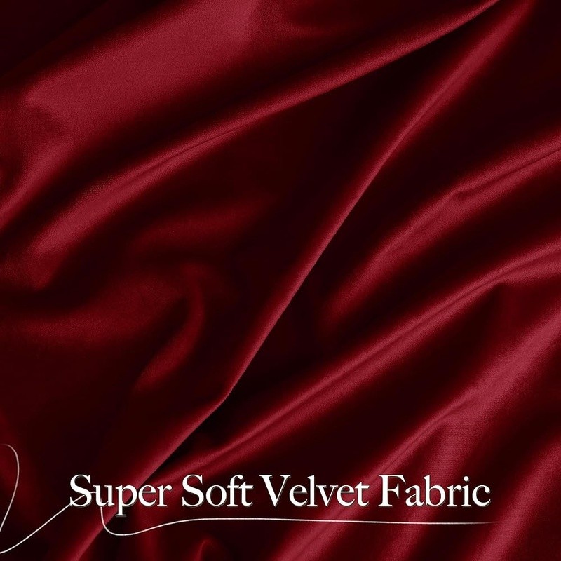 Velvet Blackout Curtains Adjustable Length Sound Dampening Light Blocking Panels