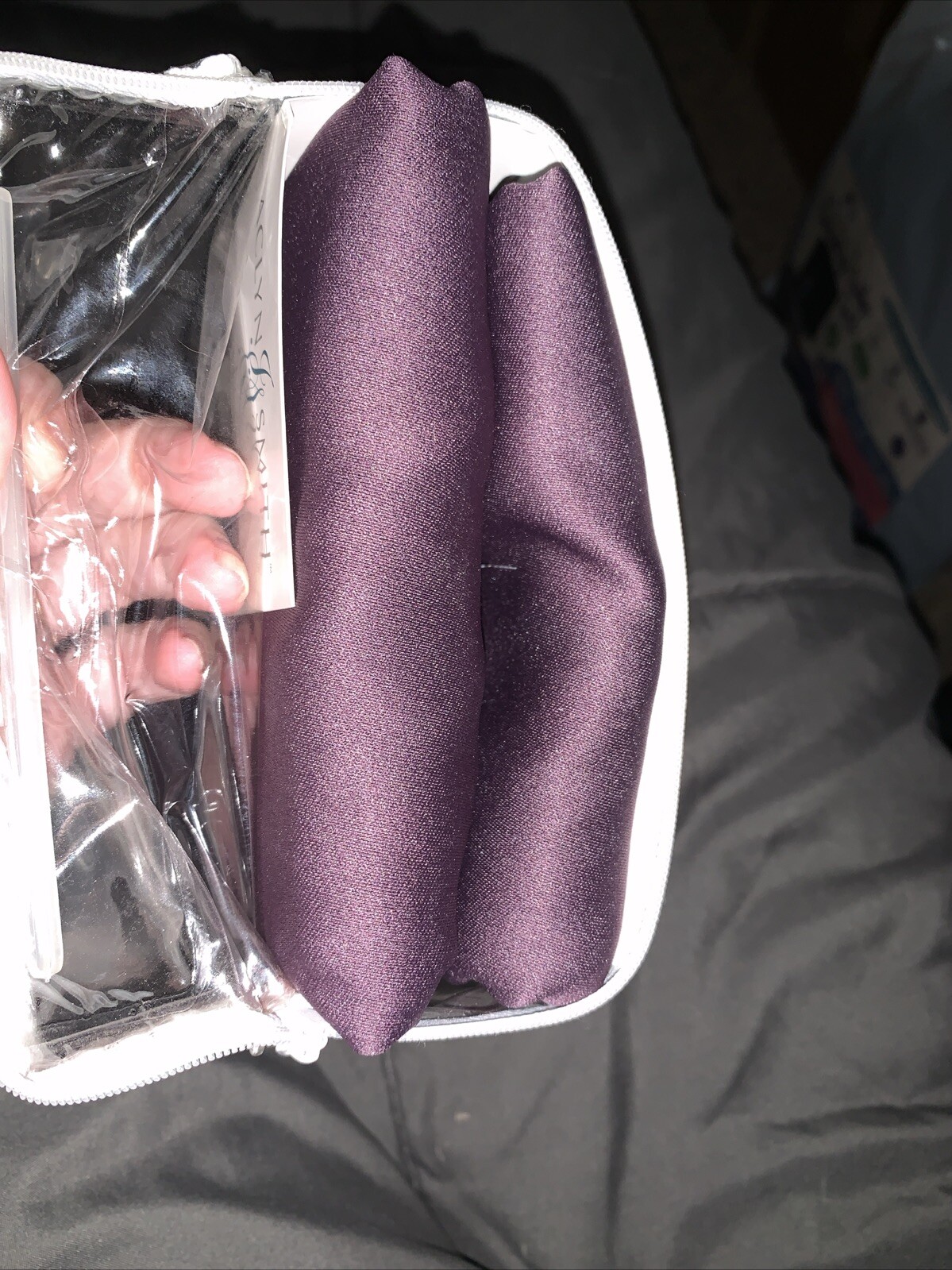 Jaclyn Smith Room Darkening Panel Pair Logan 52”x63” 100% Poly Dark Purple Plum