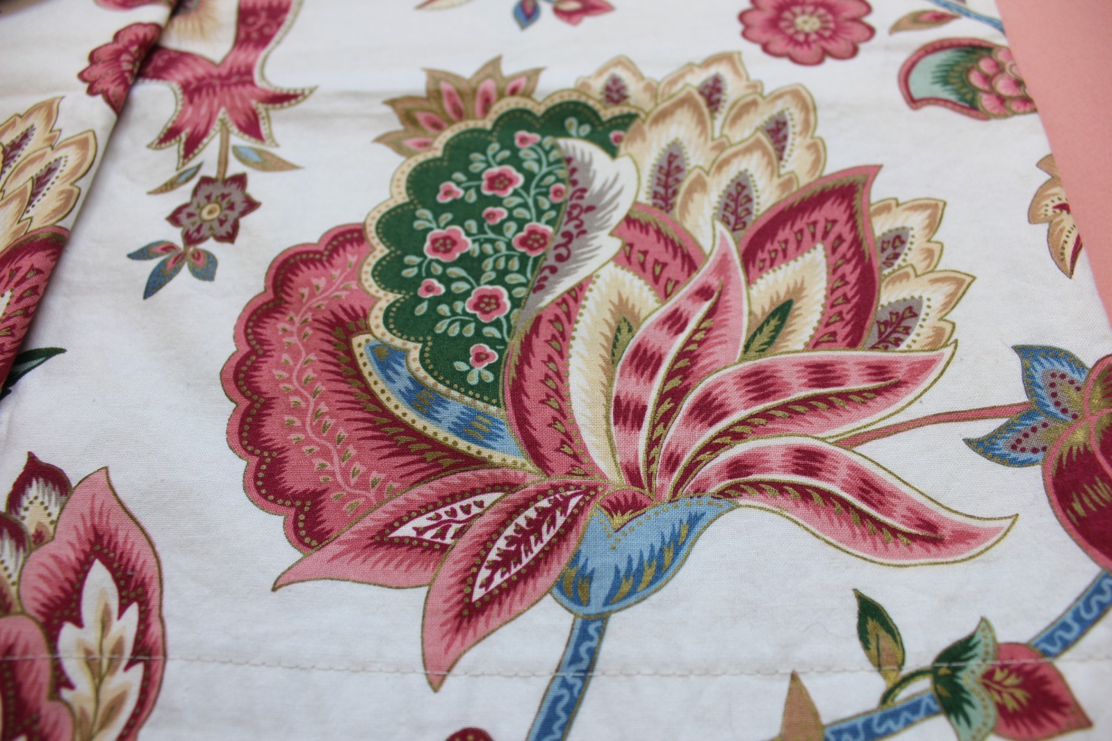 Custom Jacobean Floral Knightsbridge Valance 77×23 Dual Header Vintage 1990s