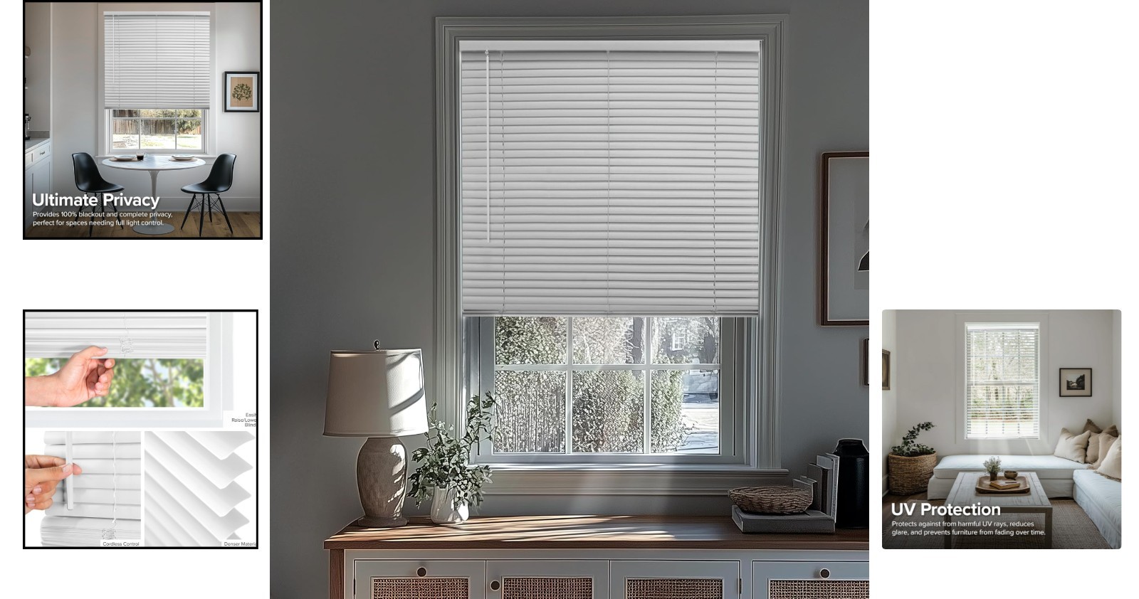 Easy Install Vinyl Window Blinds 12″ W x 36″ H – Stylish Room Darkening Solution