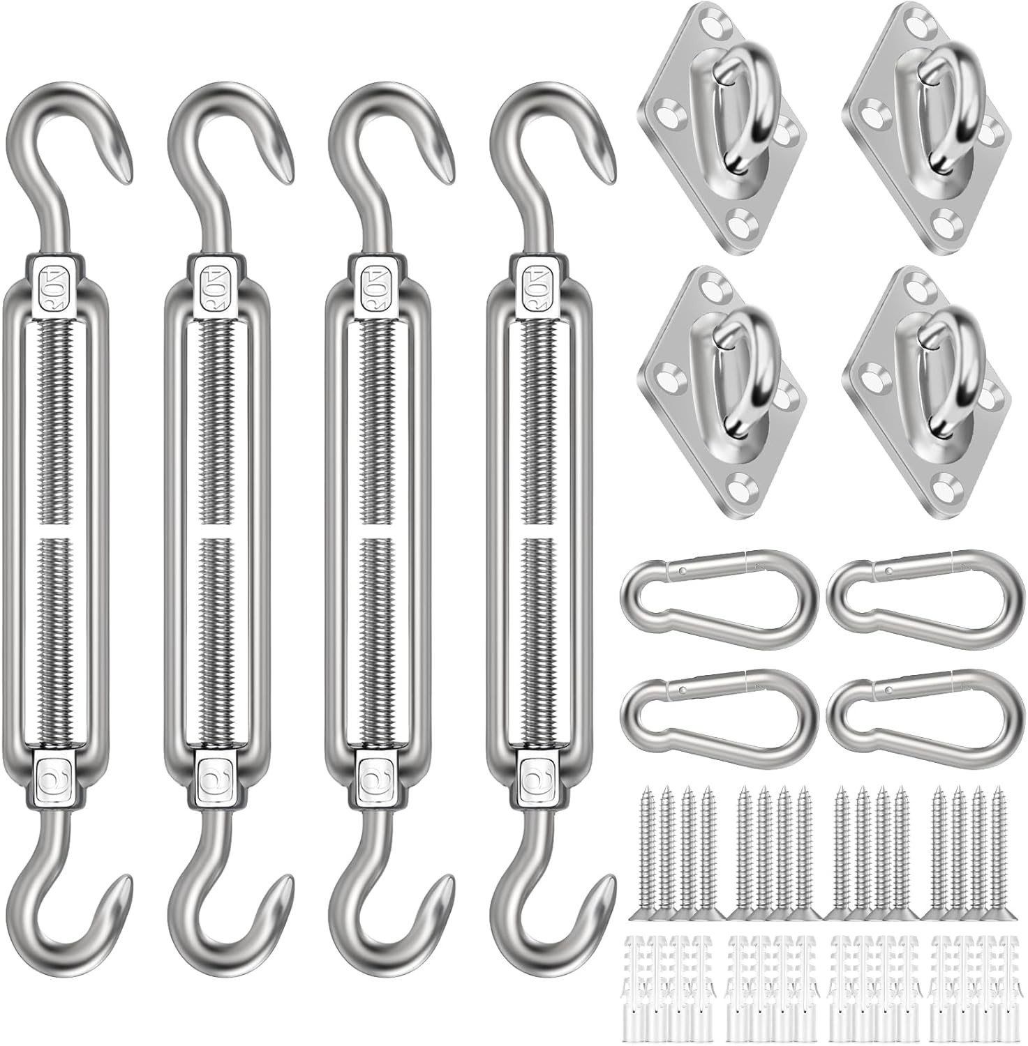 5 Inch Shade Sail Hardware Kit, 304 Stainless Steel Heavy Duty Fixing Attachment