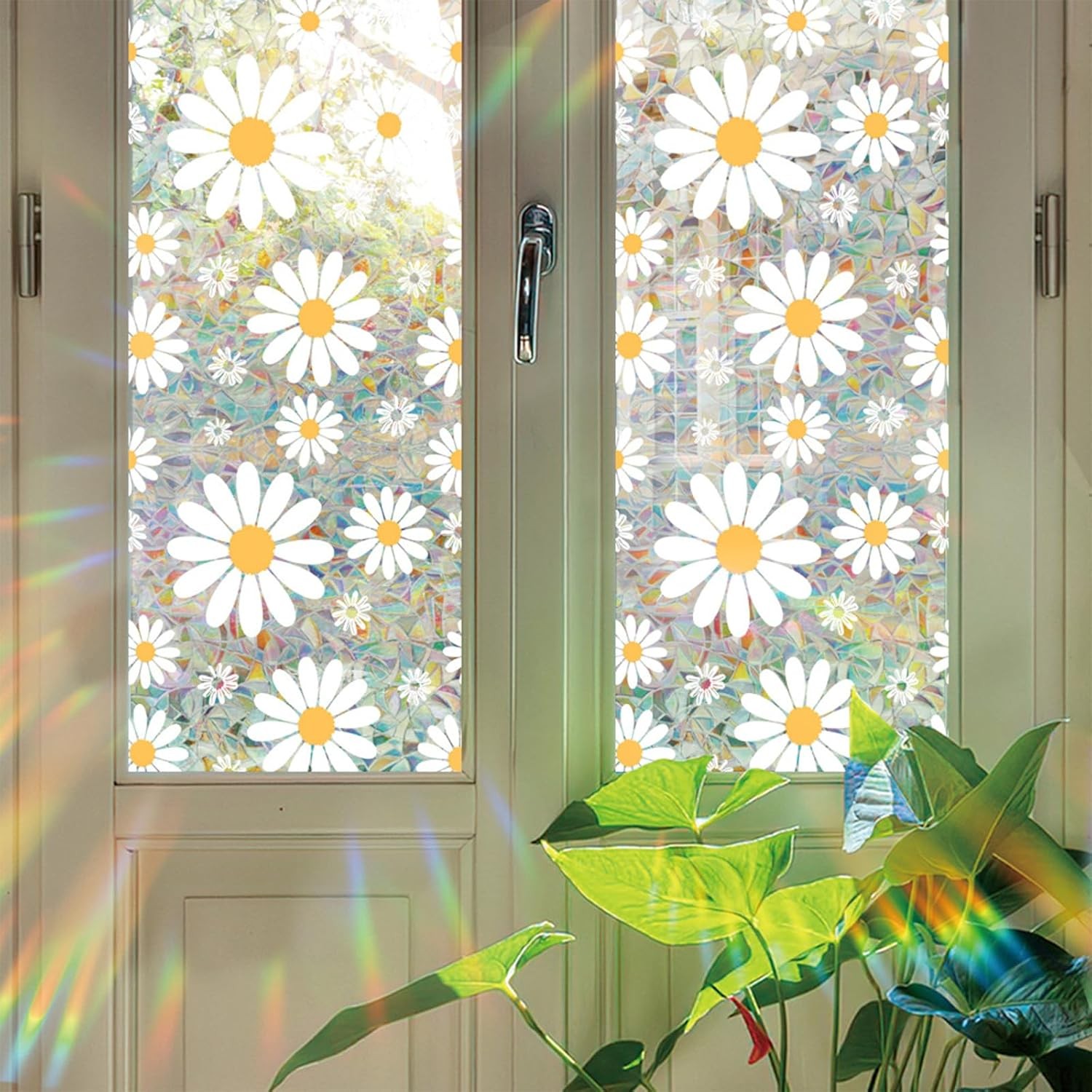 Rainbow Window Film Static Cling – Daisy Design Bird Deterrent Sticker
